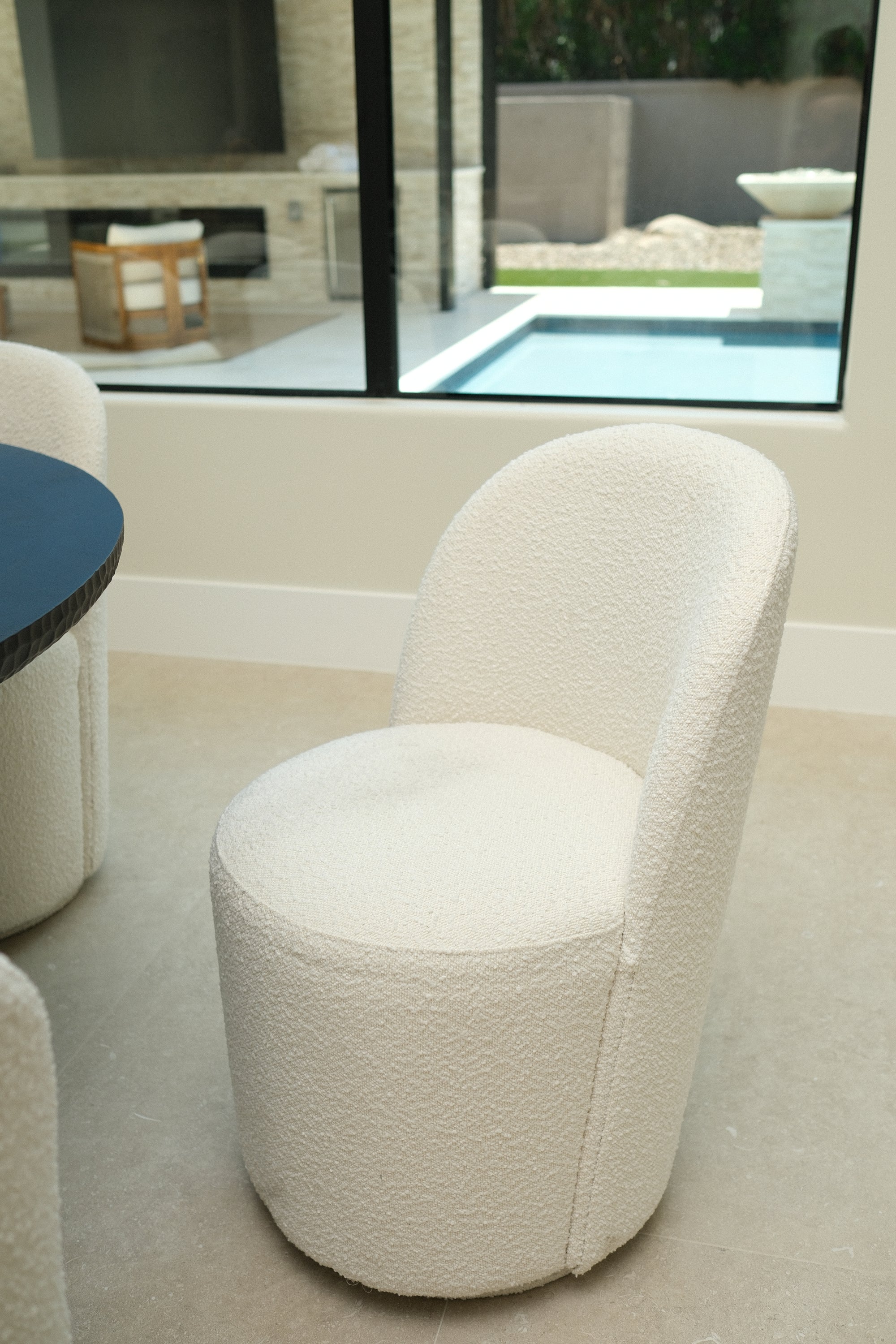 IVORY SWIVEL DINING CHAIR 6
