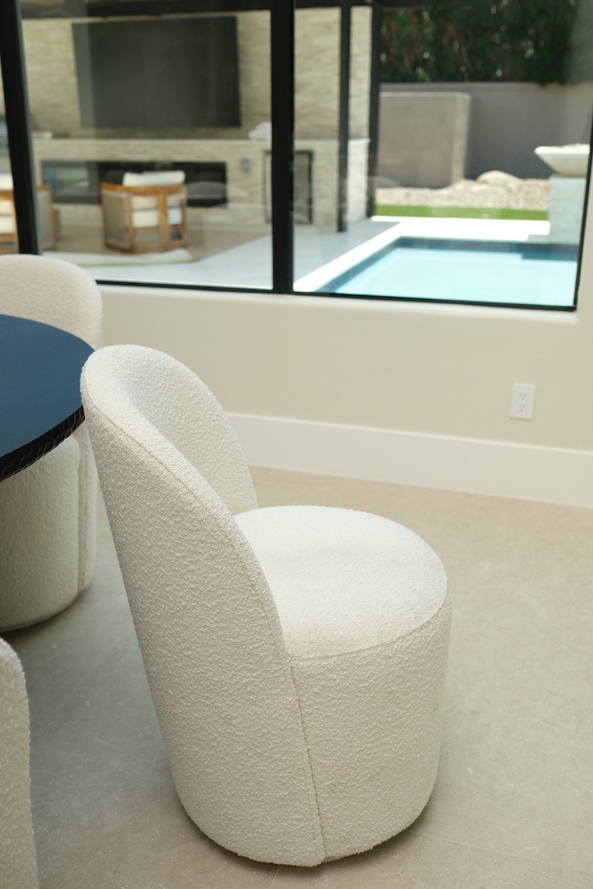 IVORY SWIVEL DINING CHAIR 6