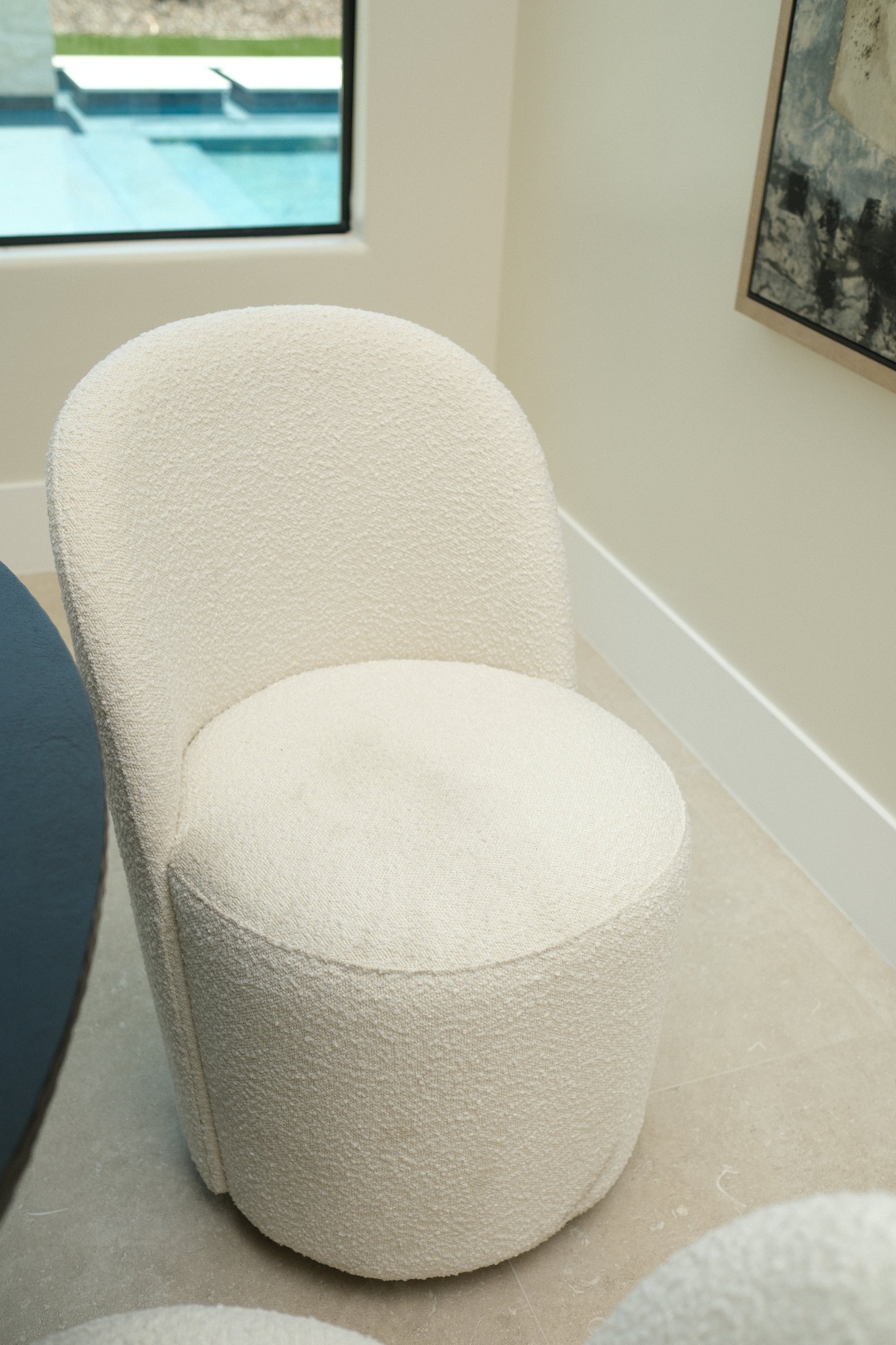 IVORY SWIVEL DINING CHAIR 6