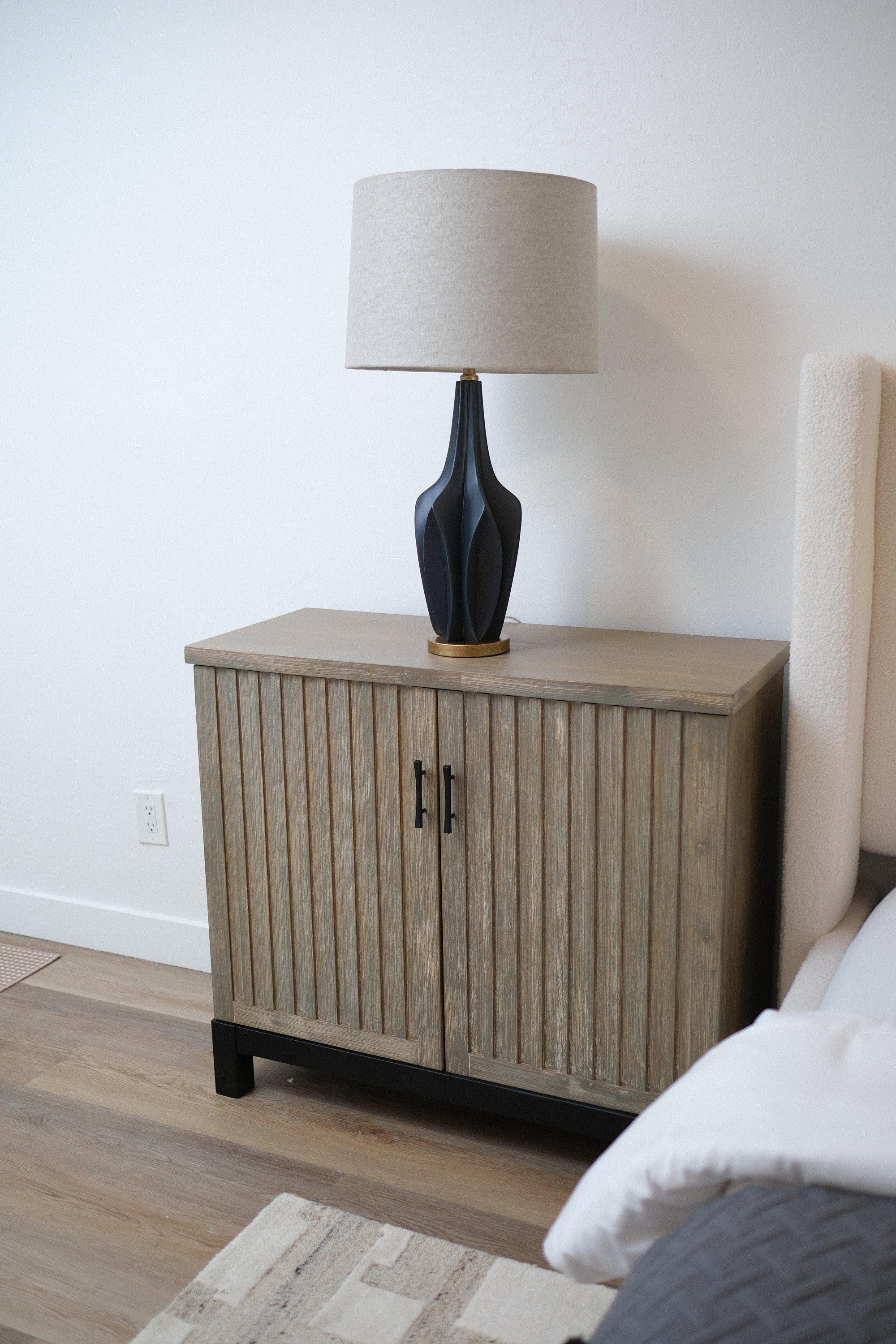 38"L WHITEWASHED 2-DR CABINET 1