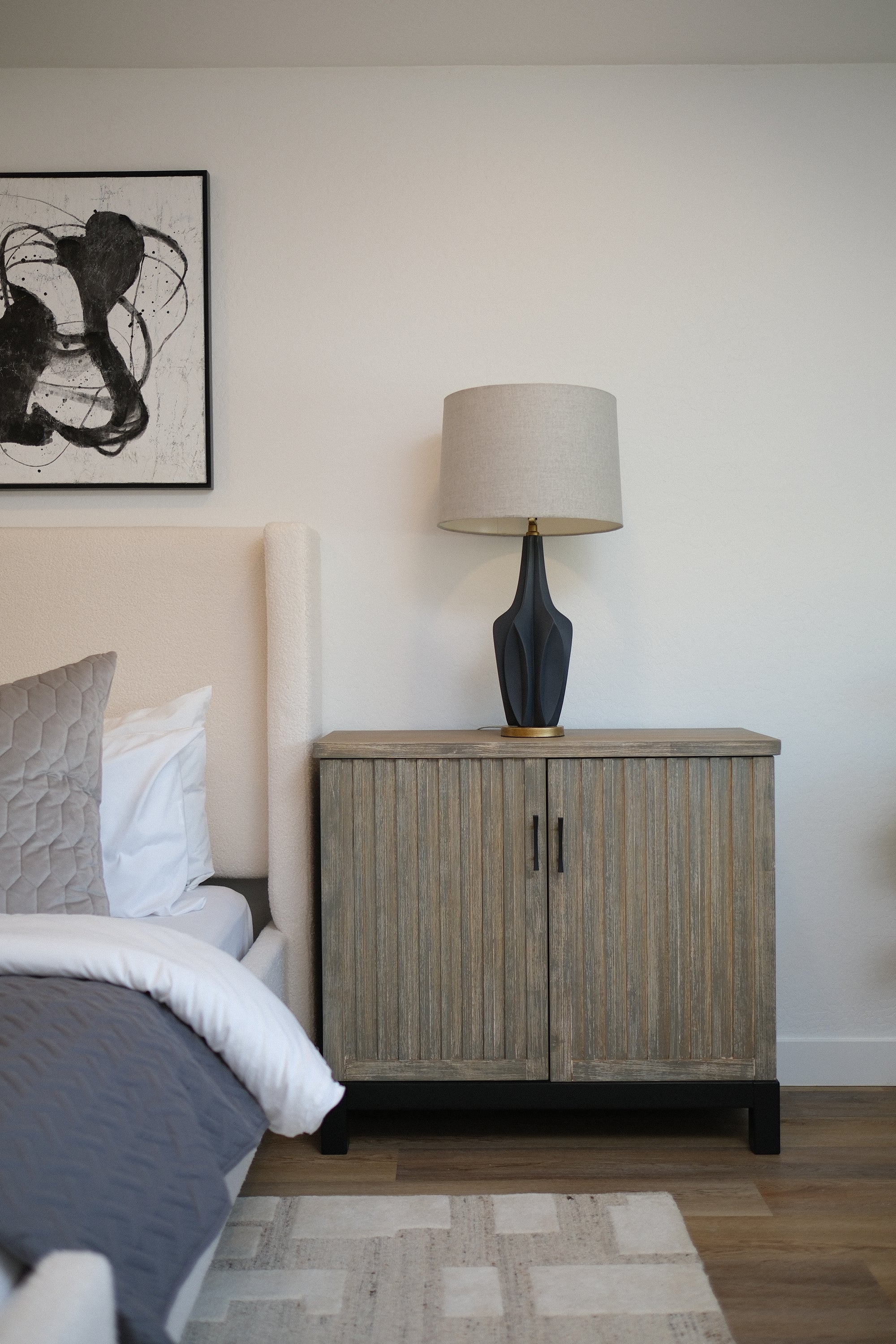 38"L WHITEWASHED 2-DR CABINET 2