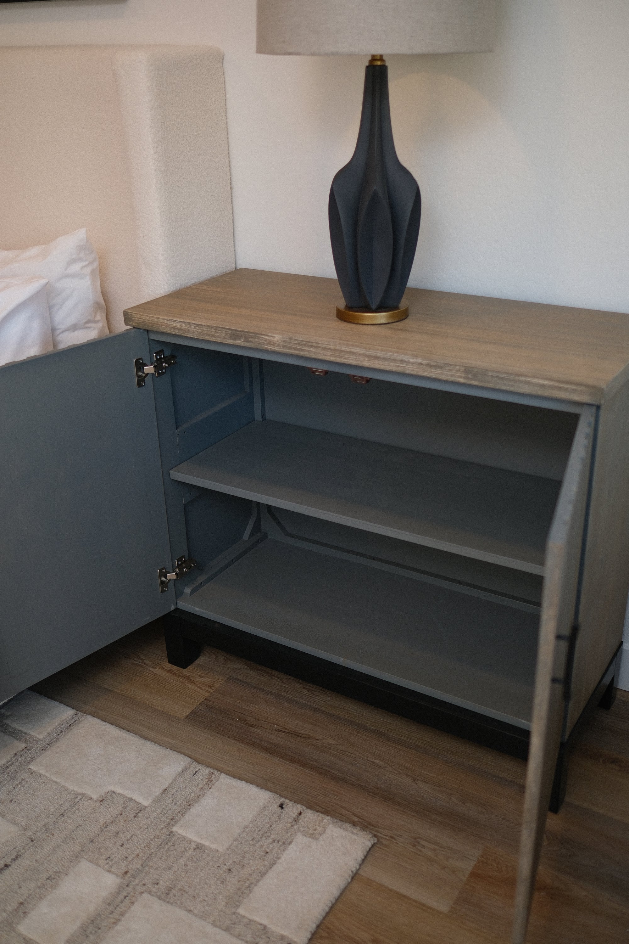 38"L WHITEWASHED 2-DR CABINET 2