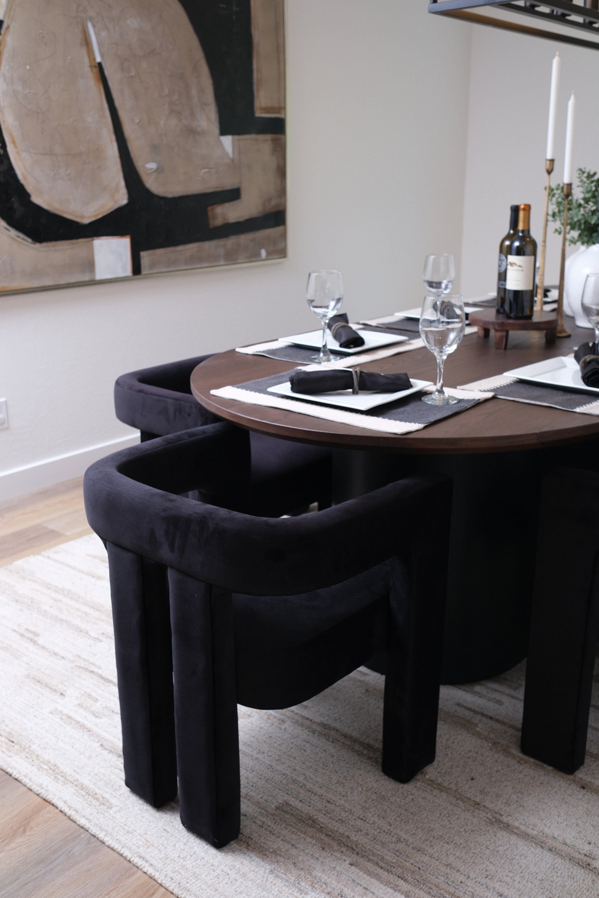 BLACK VELVET DINING CHAIR 1