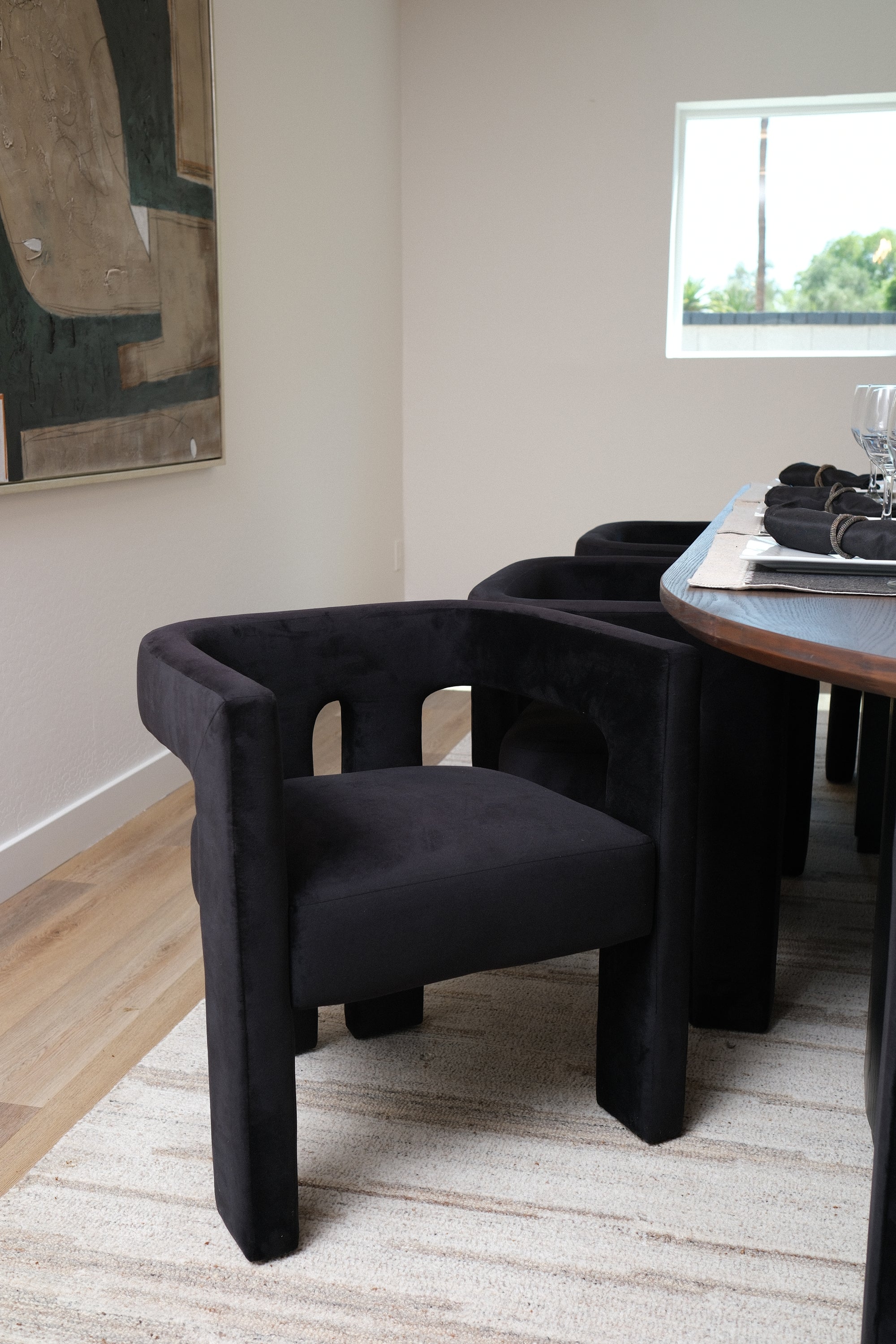 BLACK VELVET DINING CHAIR 2