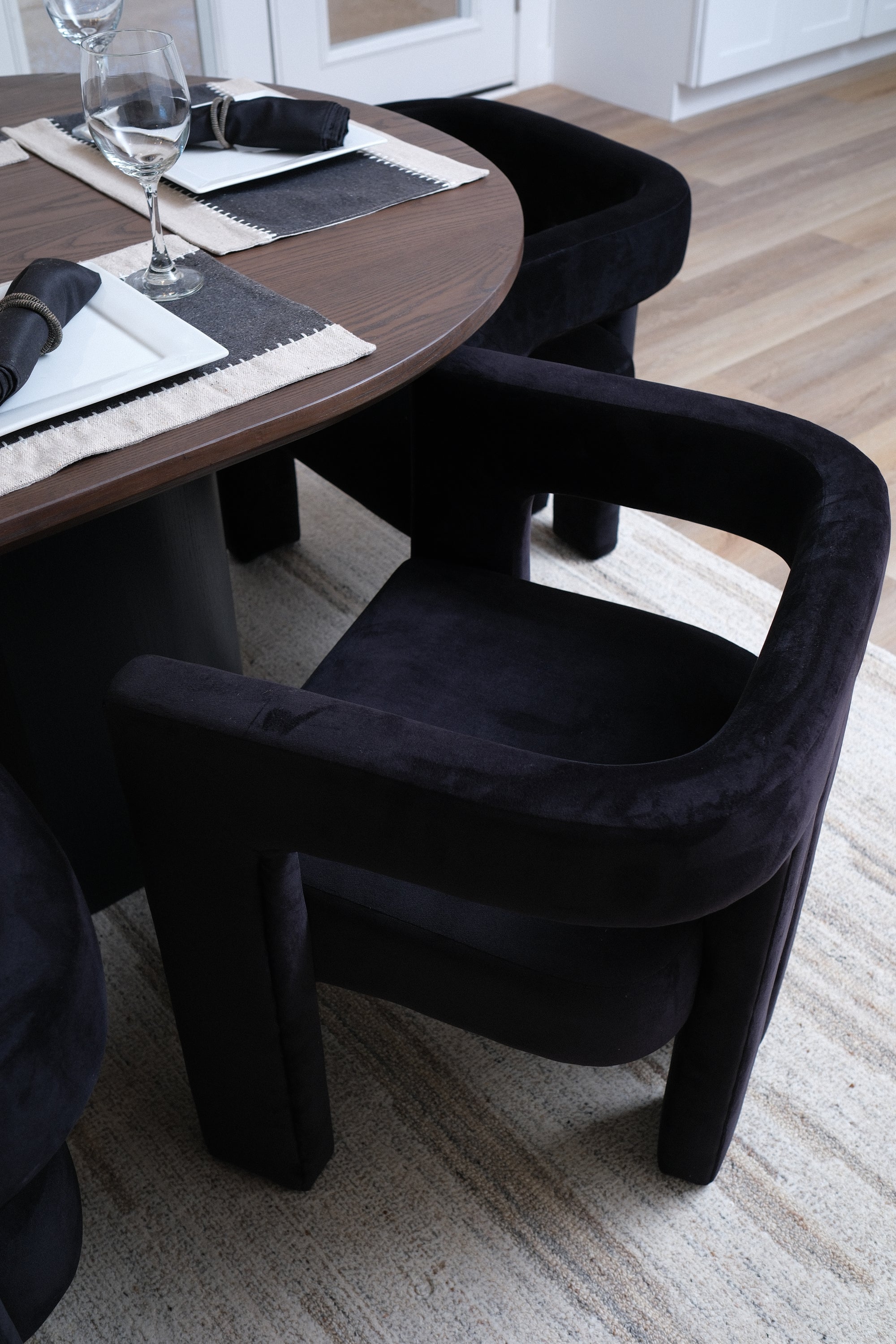 BLACK VELVET DINING CHAIR 2
