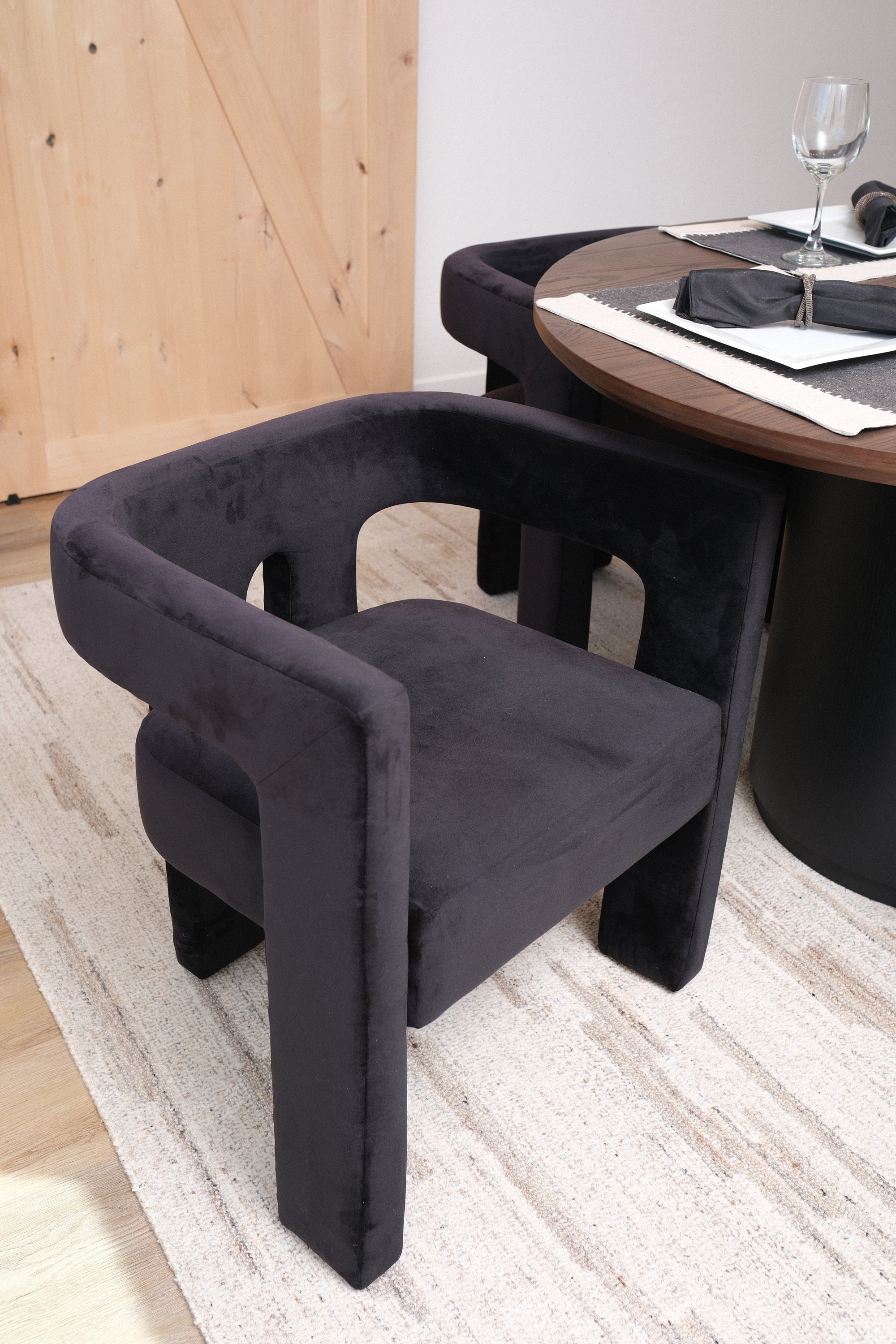 BLACK VELVET DINING CHAIR 5