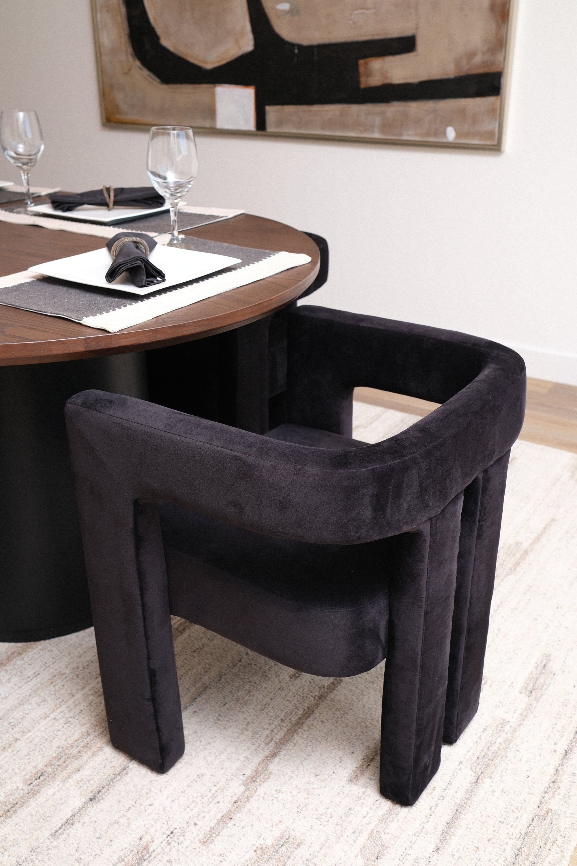 BLACK VELVET DINING CHAIR 5