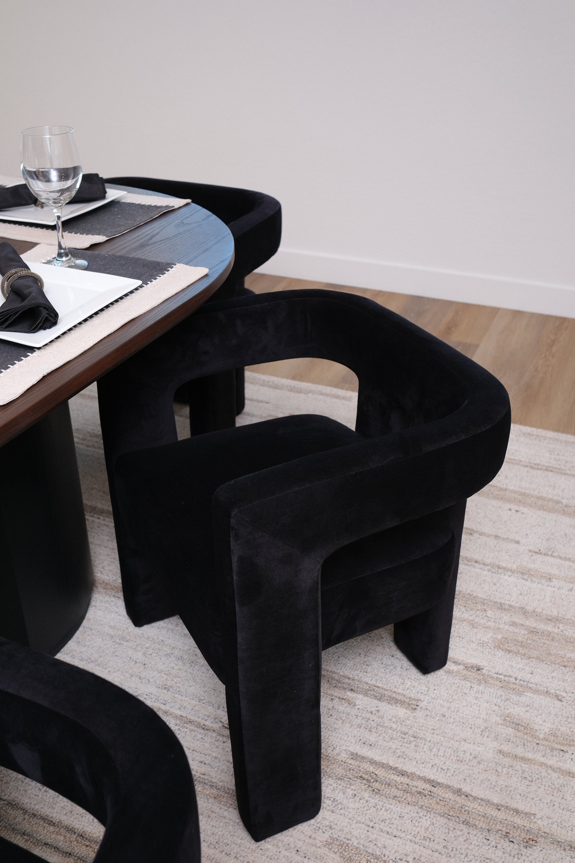 BLACK VELVET DINING CHAIR 6