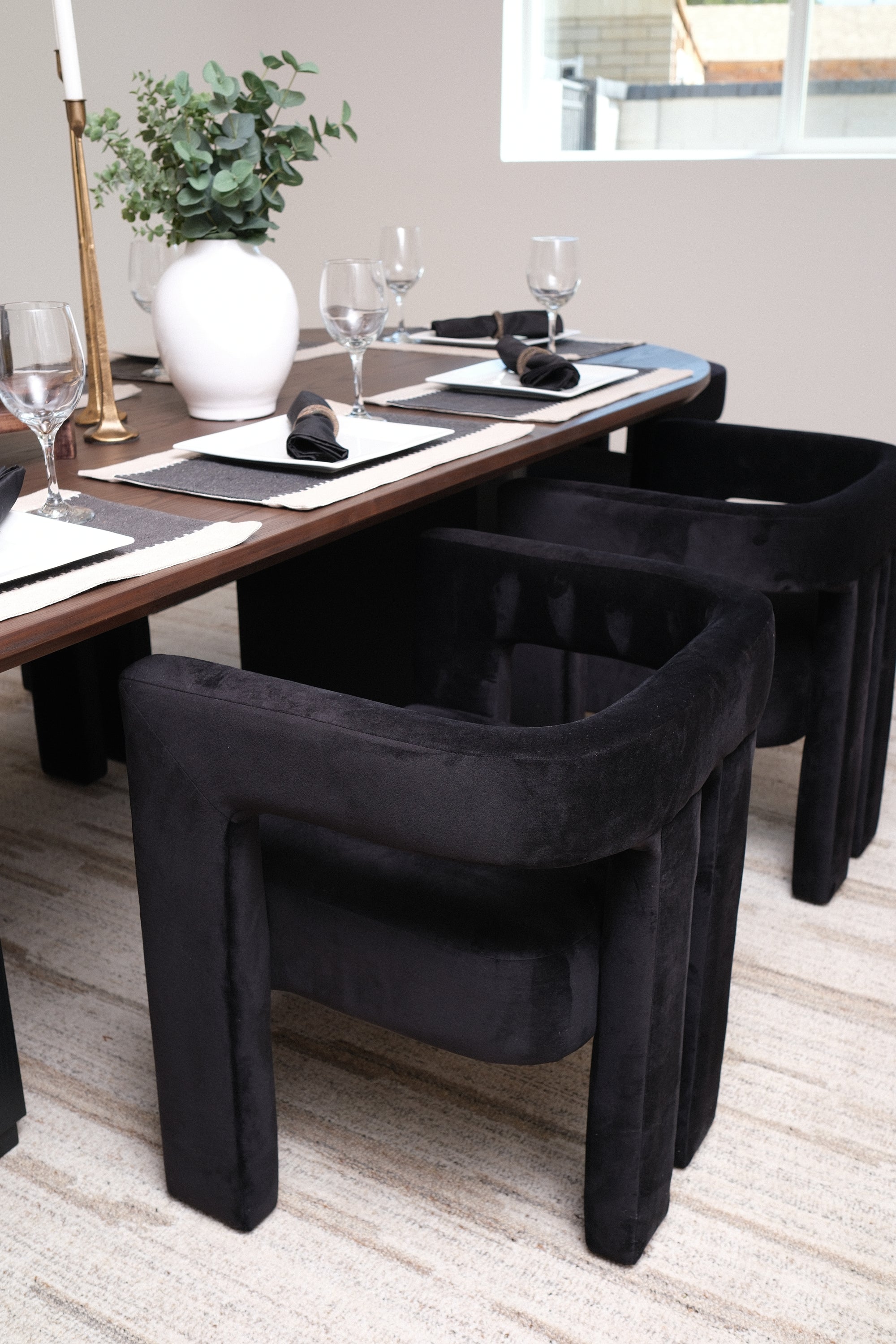 BLACK VELVET DINING CHAIR 7