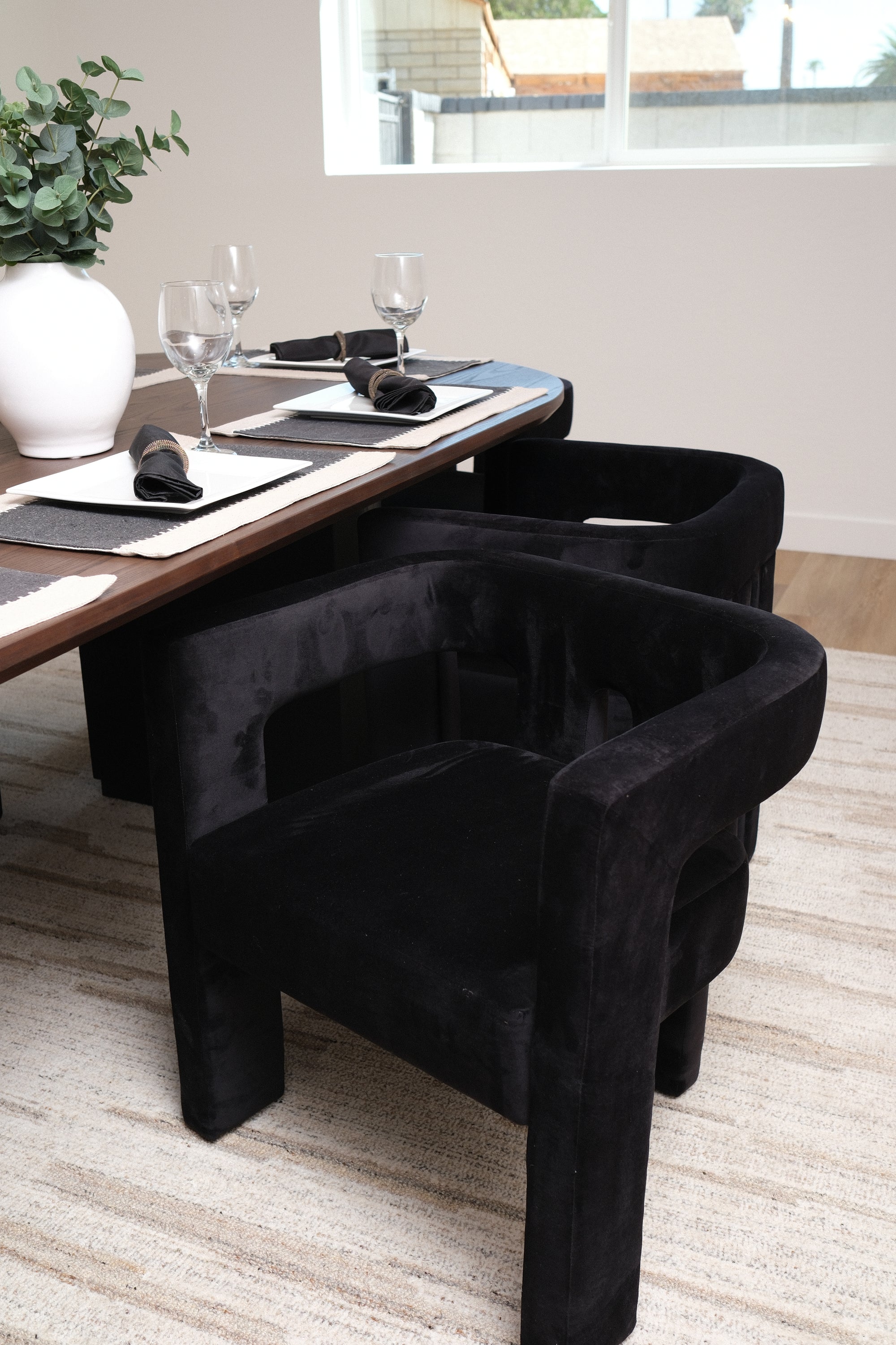 BLACK VELVET DINING CHAIR 7