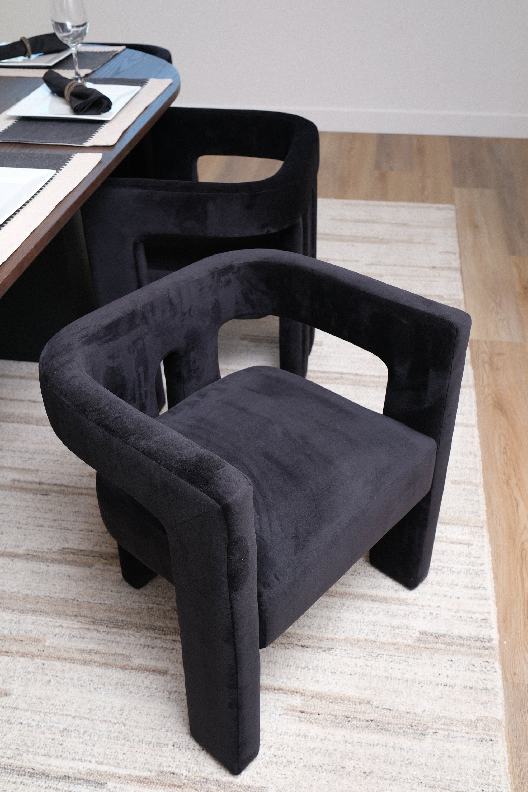 BLACK VELVET DINING CHAIR 7