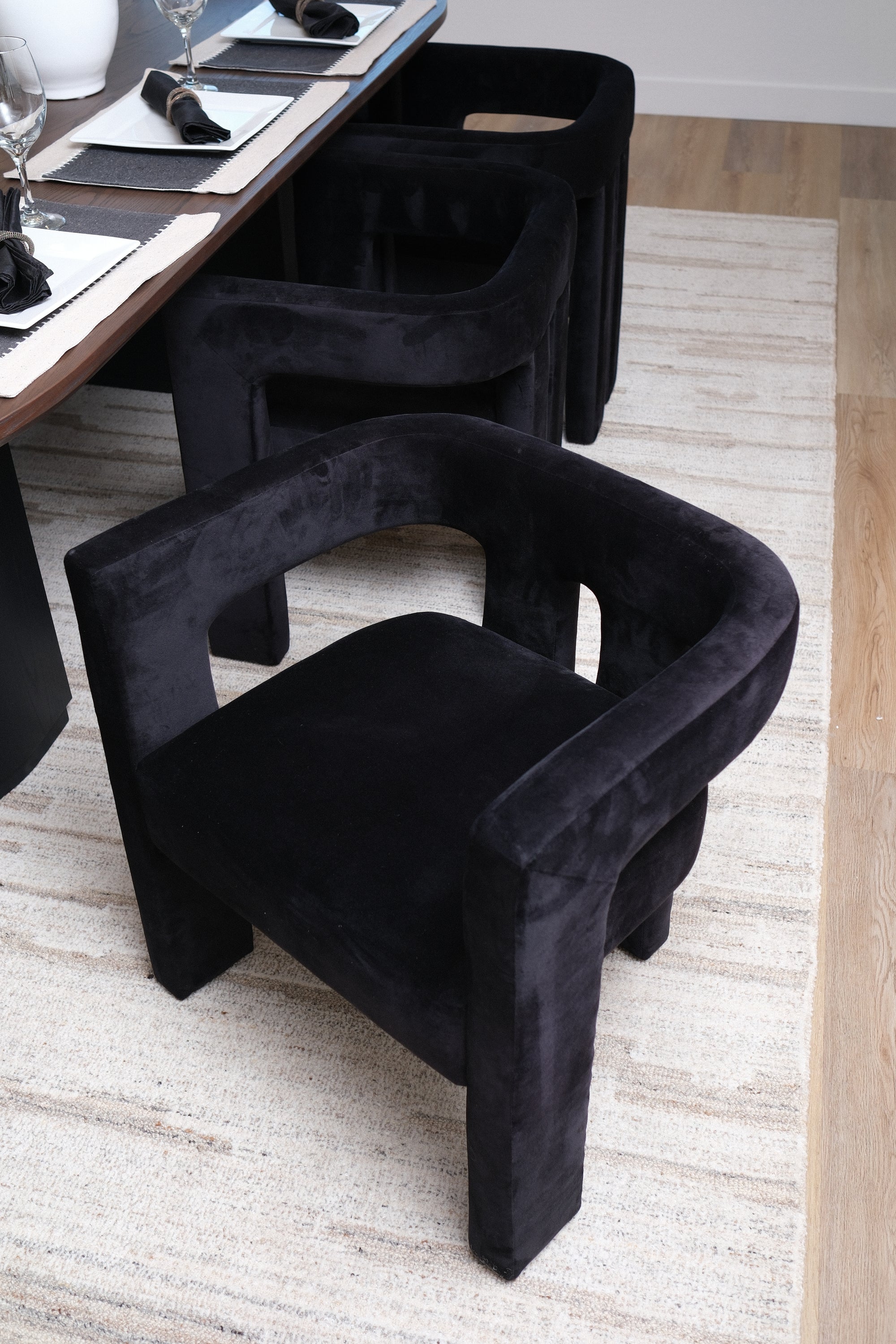 BLACK VELVET DINING CHAIR 8