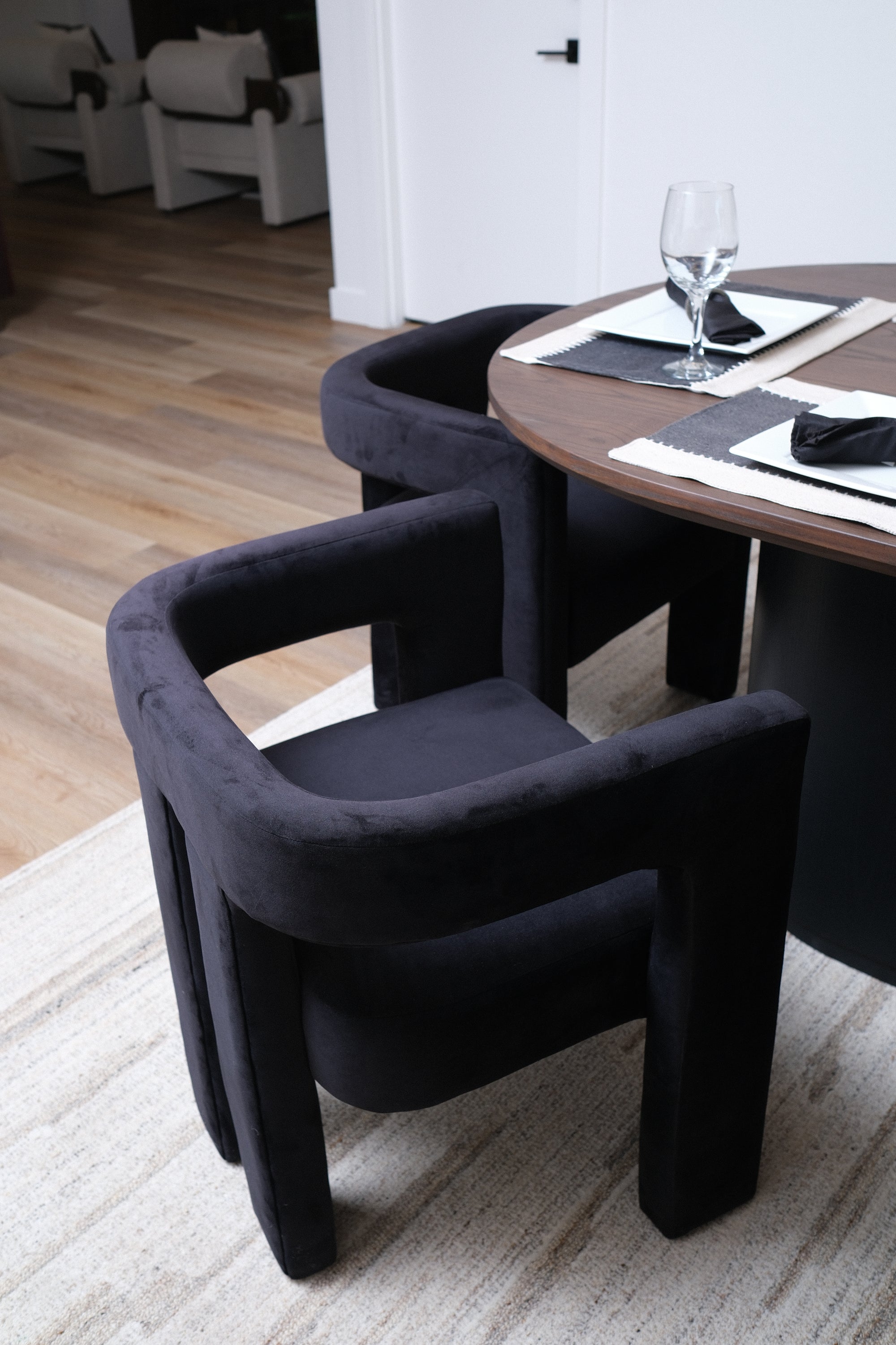 BLACK VELVET DINING CHAIR 8
