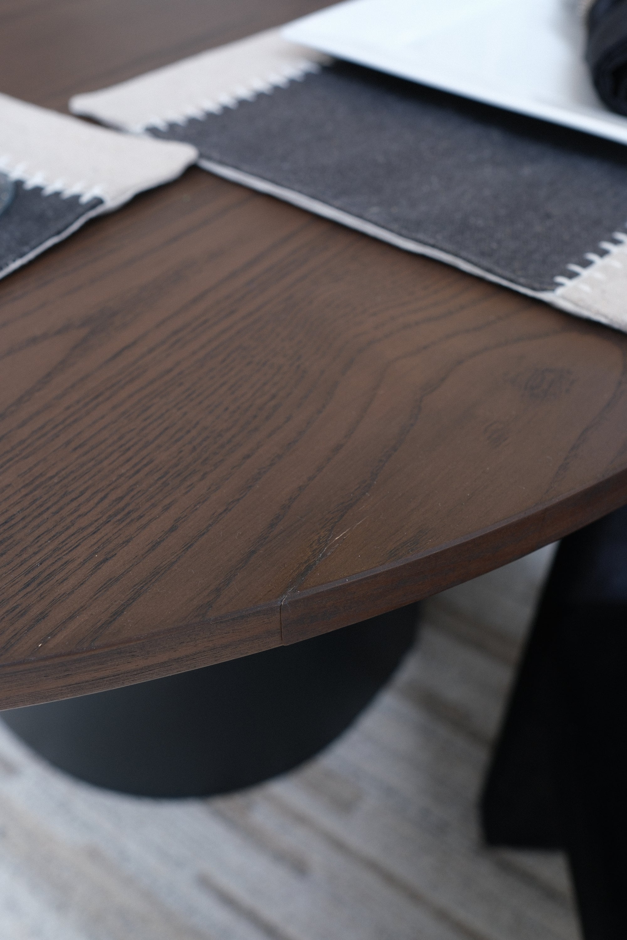 102"L BLACK &amp; BROWN DINING TABLE