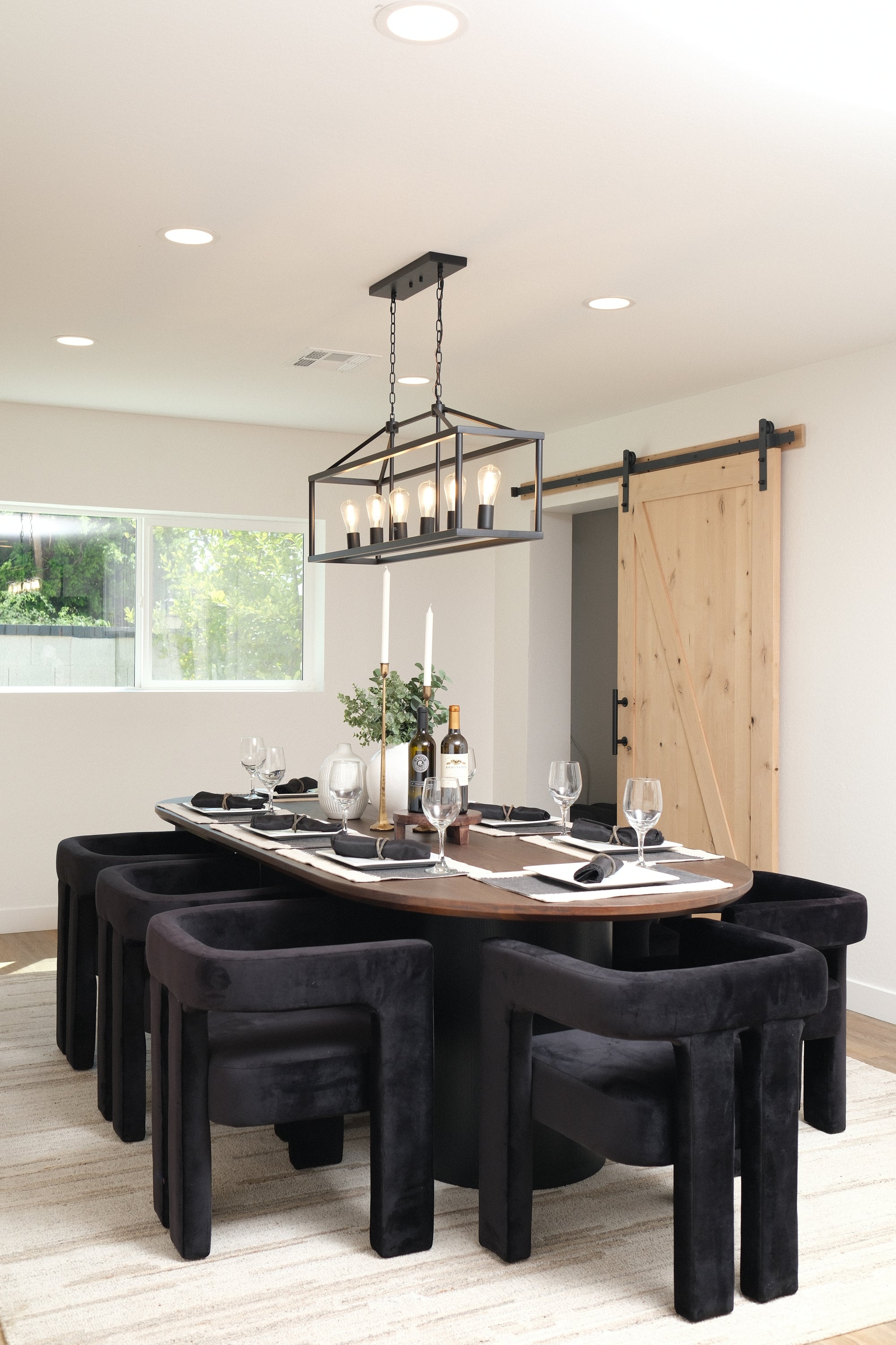102"L BLACK &amp; BROWN DINING TABLE