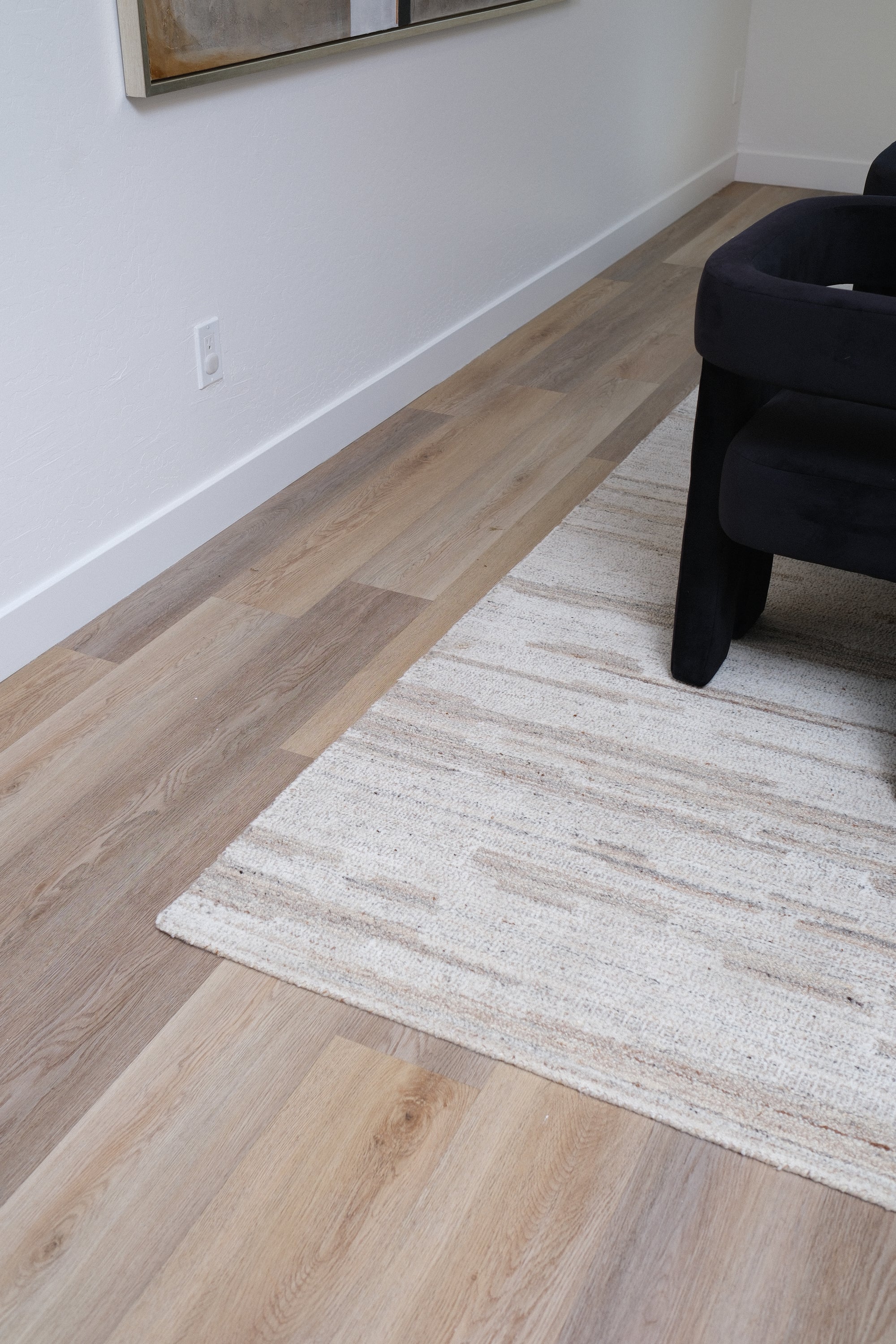 IVORY BEIGE STRIPED RUG 9'X12'
