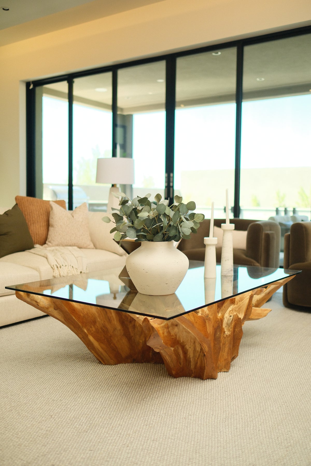 58"L CENTER ROOT COFFEE TABLE