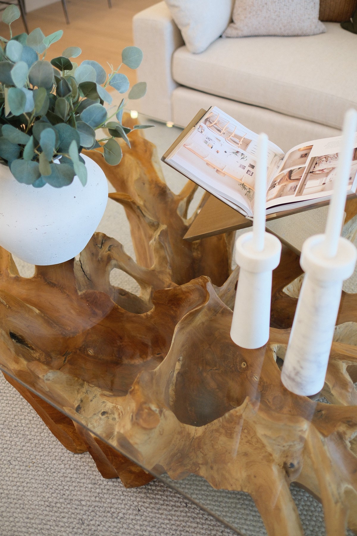 58"L CENTER ROOT COFFEE TABLE