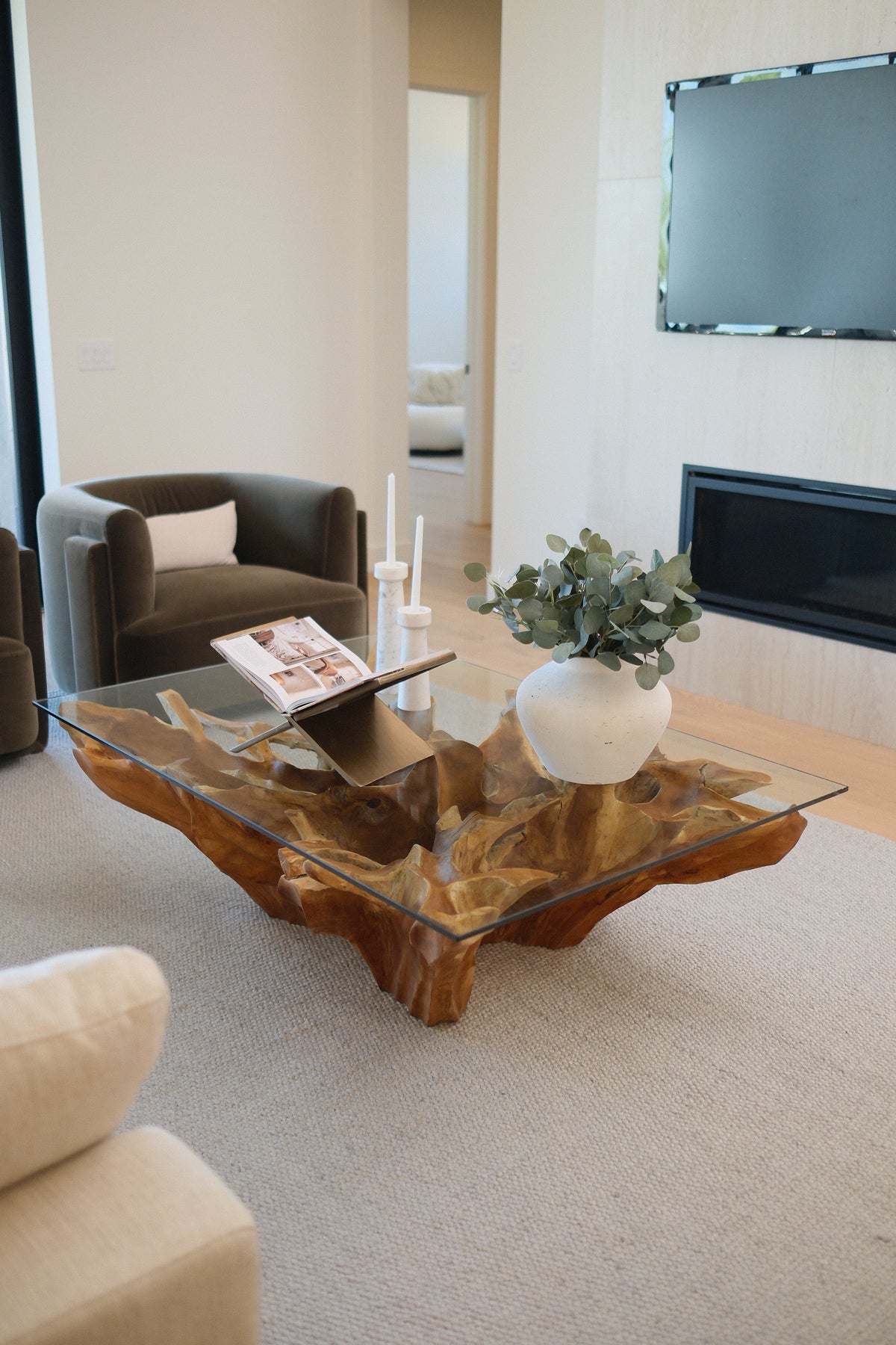 58"L CENTER ROOT COFFEE TABLE