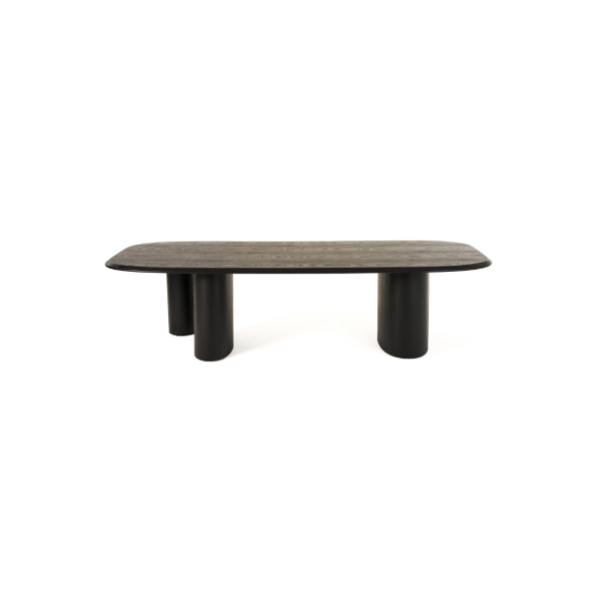 118"L THREE-LEGGED BLACK DINING TABLE