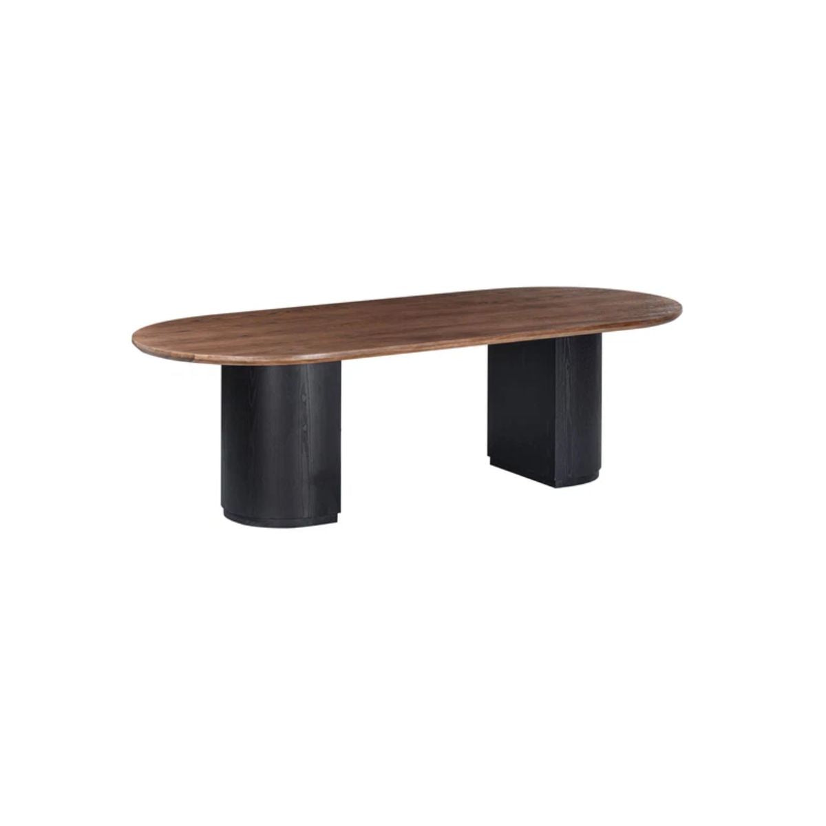 102"L BLACK &amp; BROWN DINING TABLE
