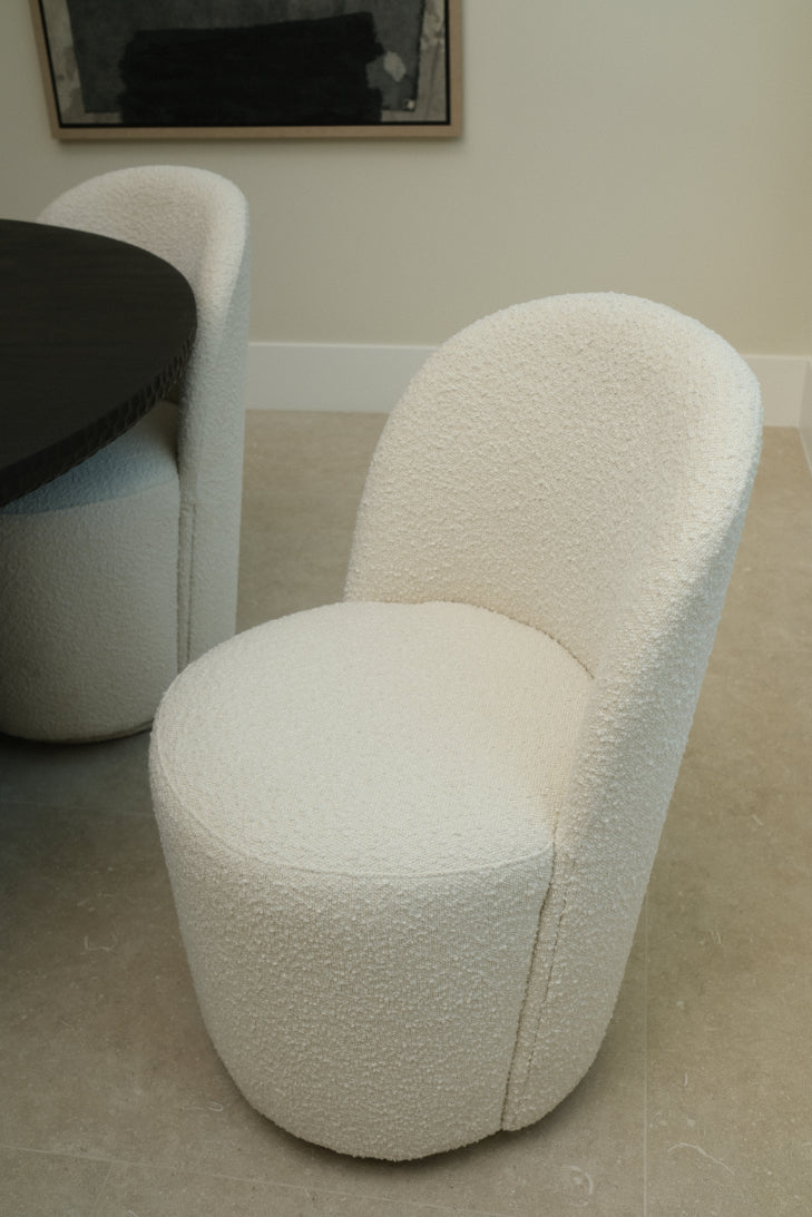 IVORY SWIVEL DINING CHAIR, 6-PIECE SET