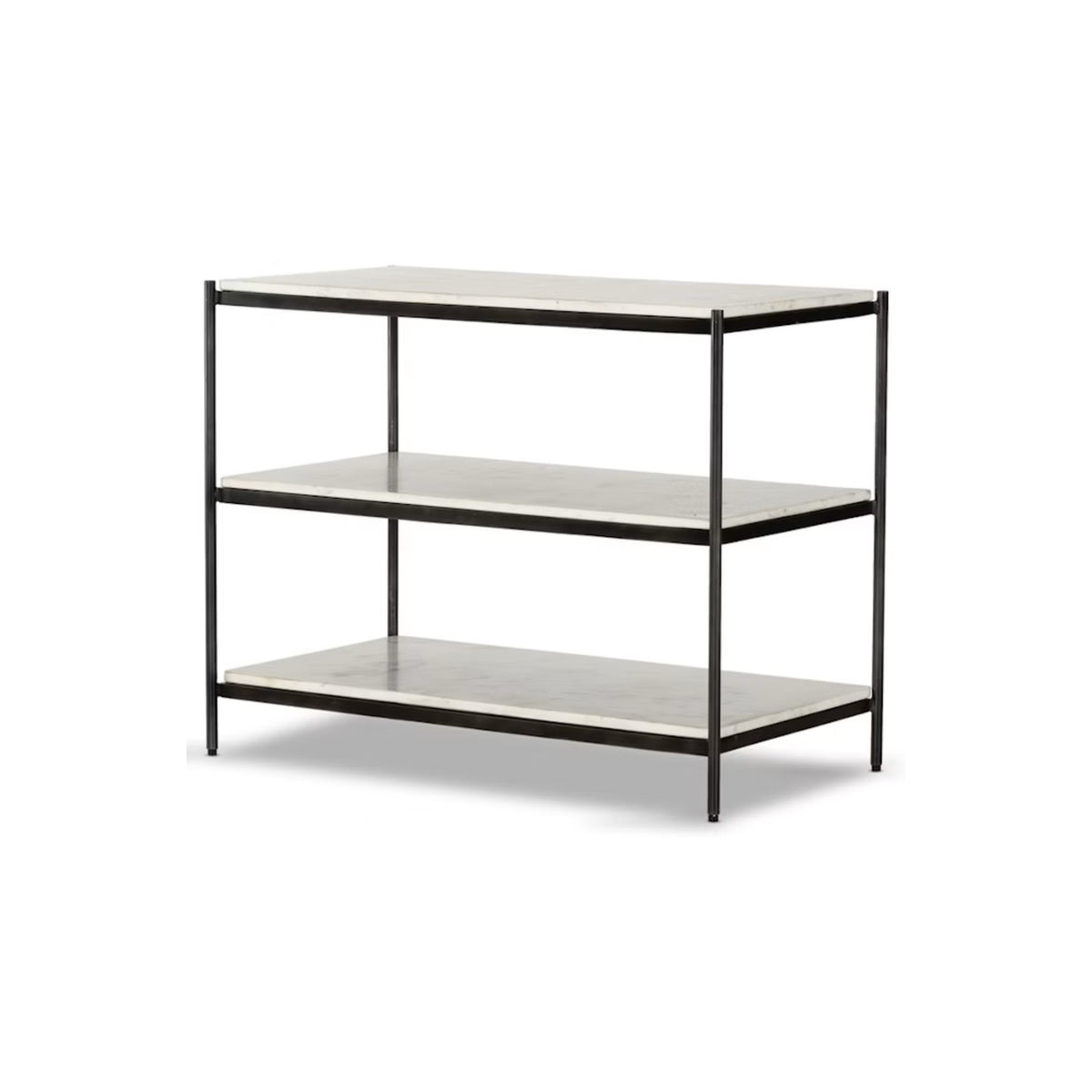 33"L WHITE MARBLE TOP NIGHTSTAND B
