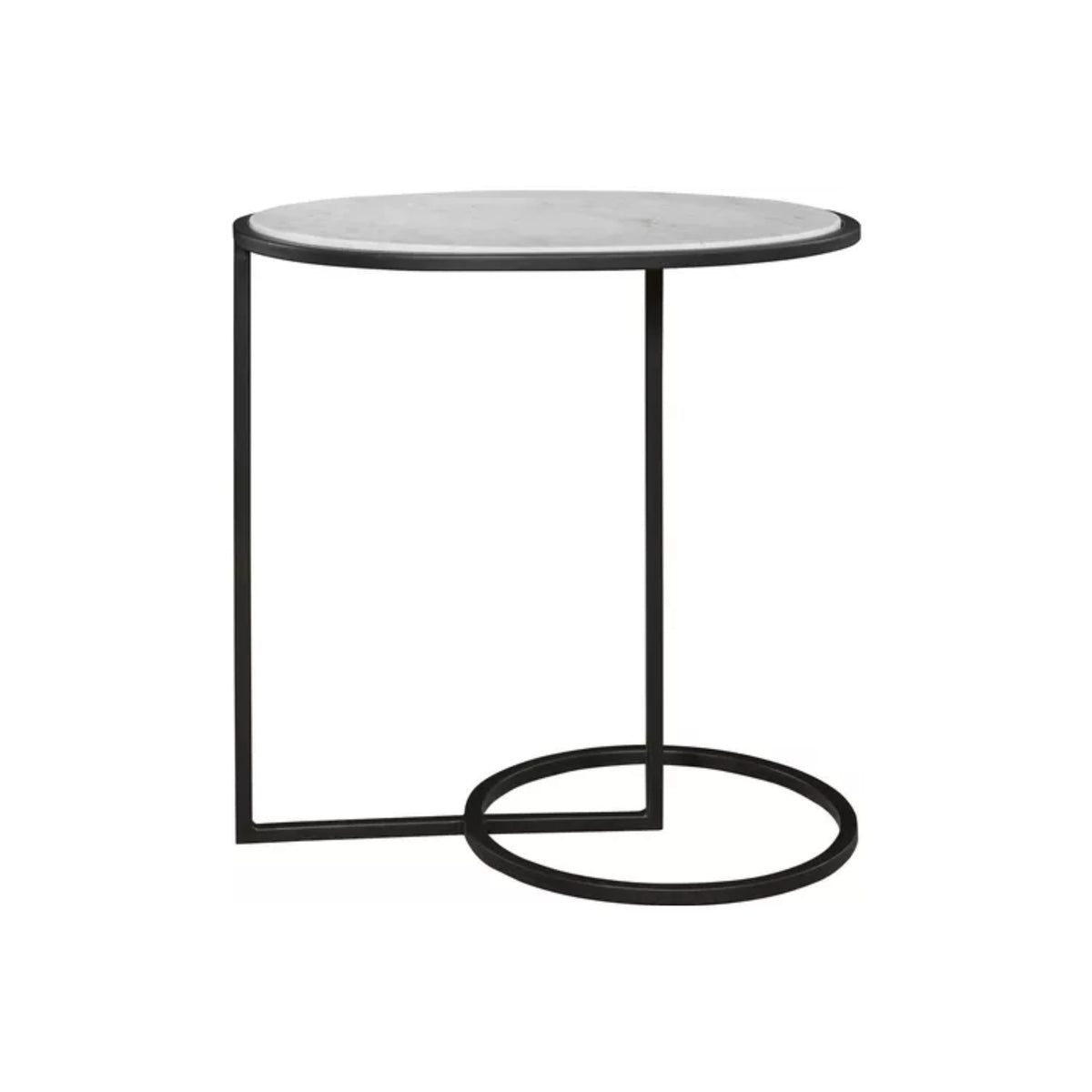 22"L MARBLE TOP ROUND ACCENT TABLE B