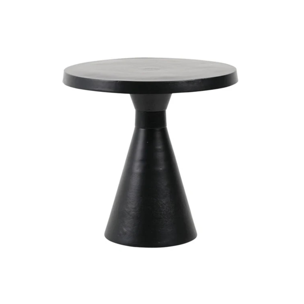 20"R BLACK ALUMINUM ROUND SIDE TABLE A