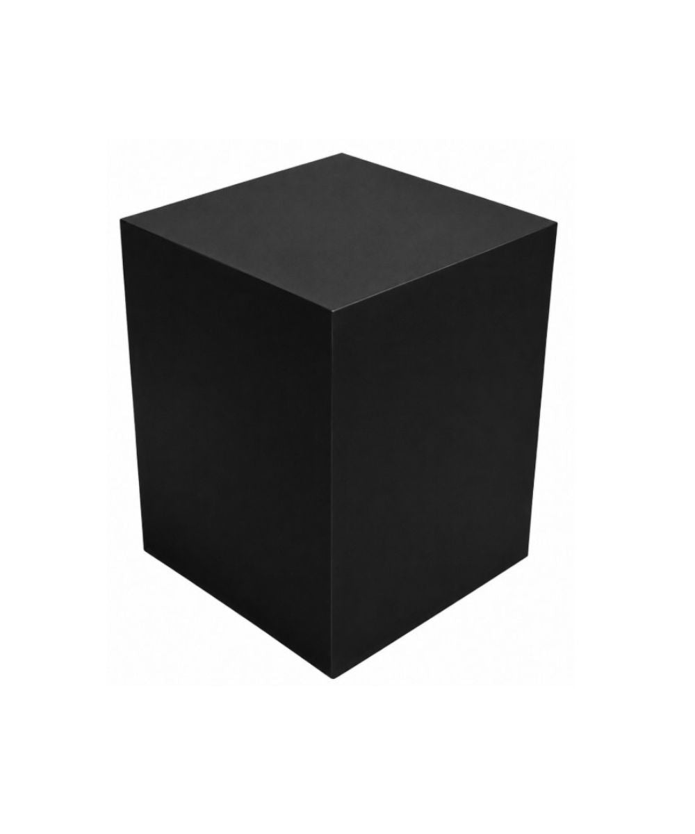 18"L SQ FAUX CEMENT END TABLE BLACK 2