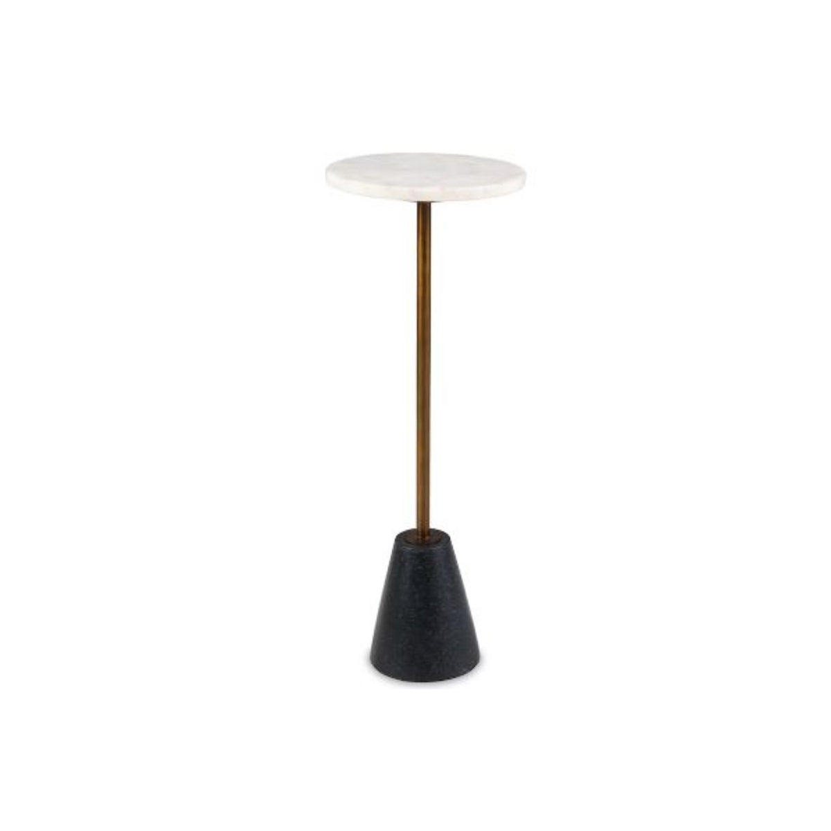 10"R WHITE MARBLE TOP ACCENT TABLE