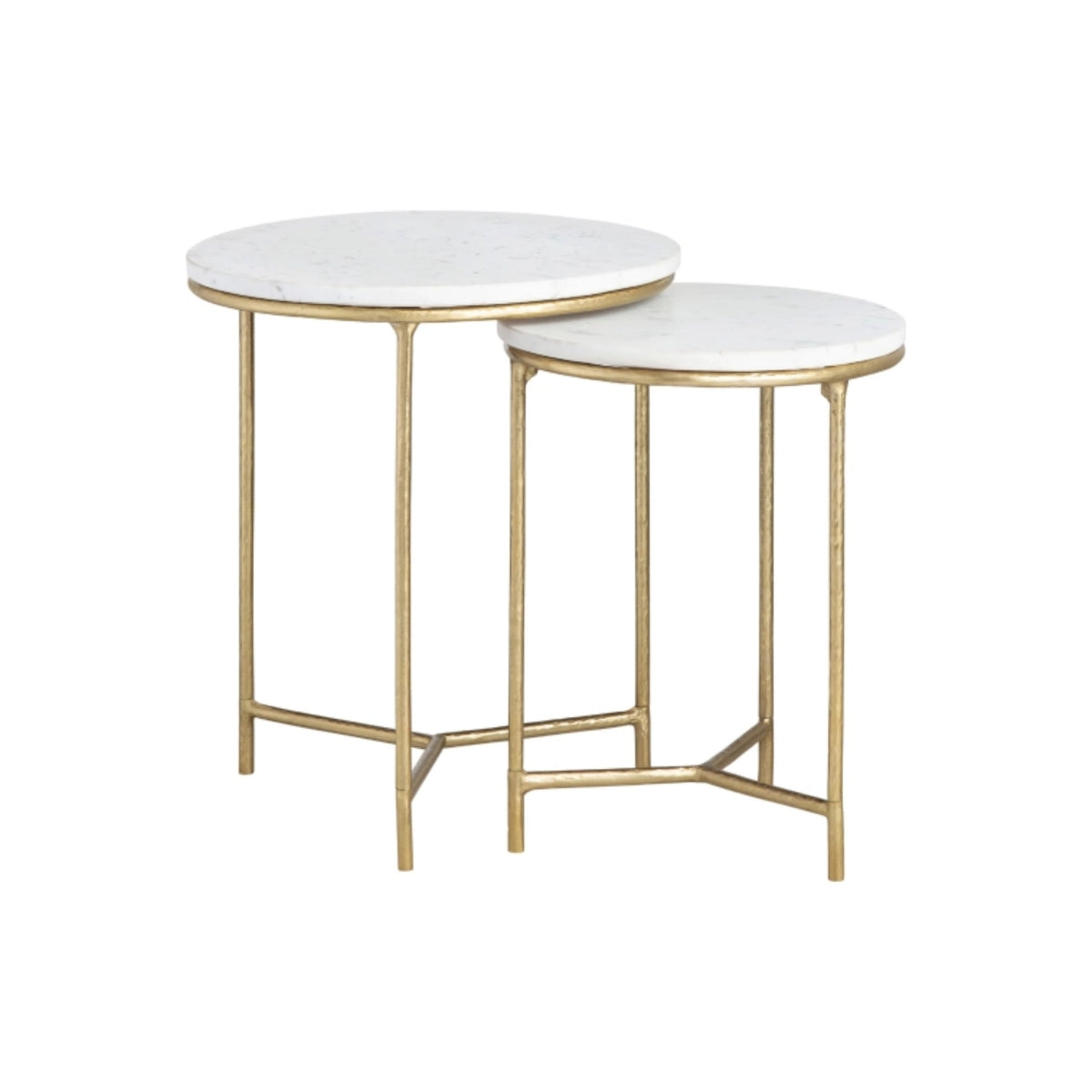 20"R WHITE &amp; GOLD NESTING TABLE