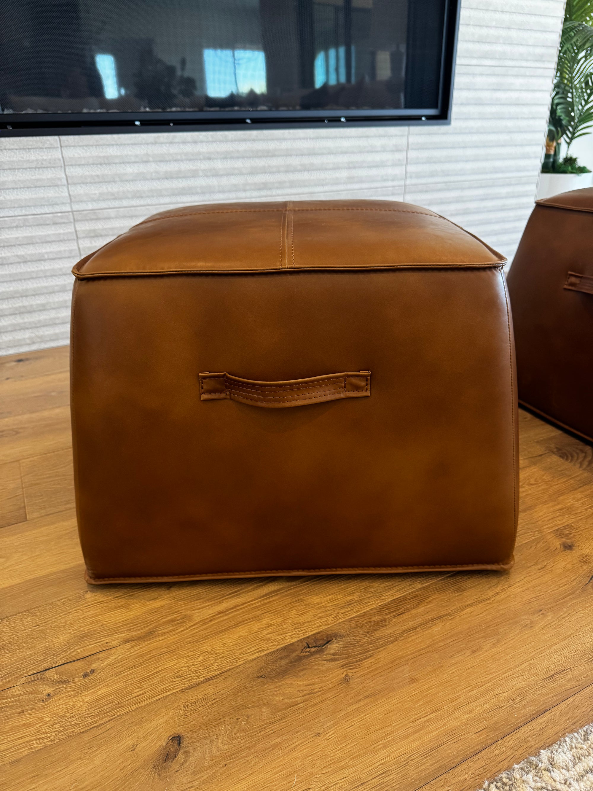 VINTAGE BROWN OTTOMAN
