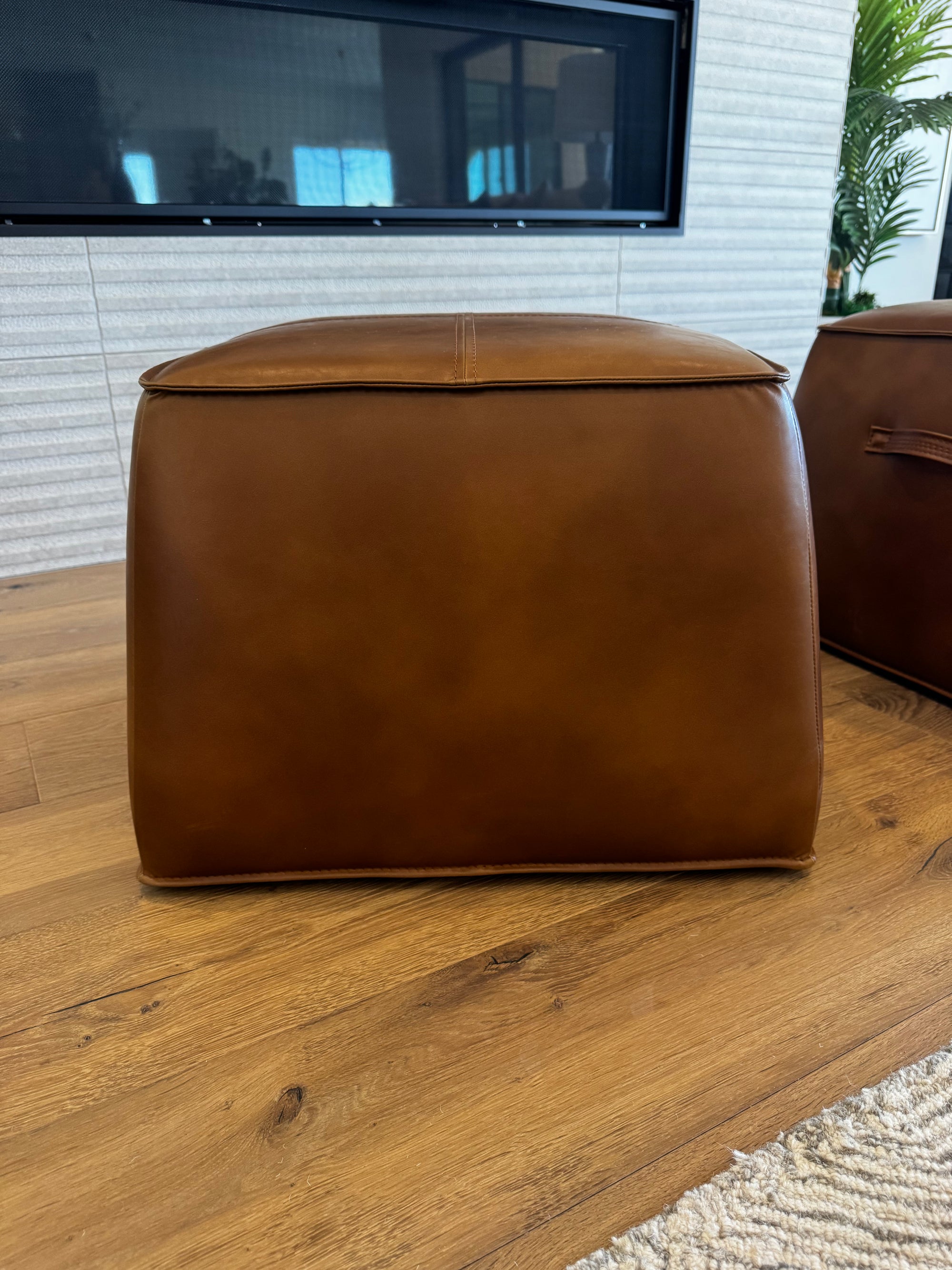 VINTAGE BROWN OTTOMAN