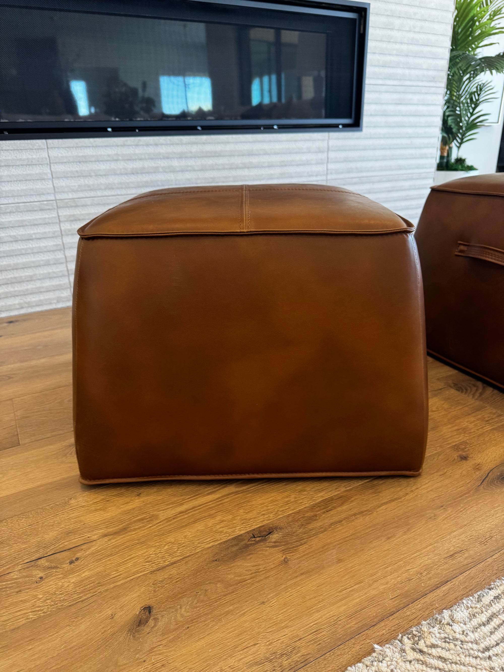 VINTAGE BROWN OTTOMAN