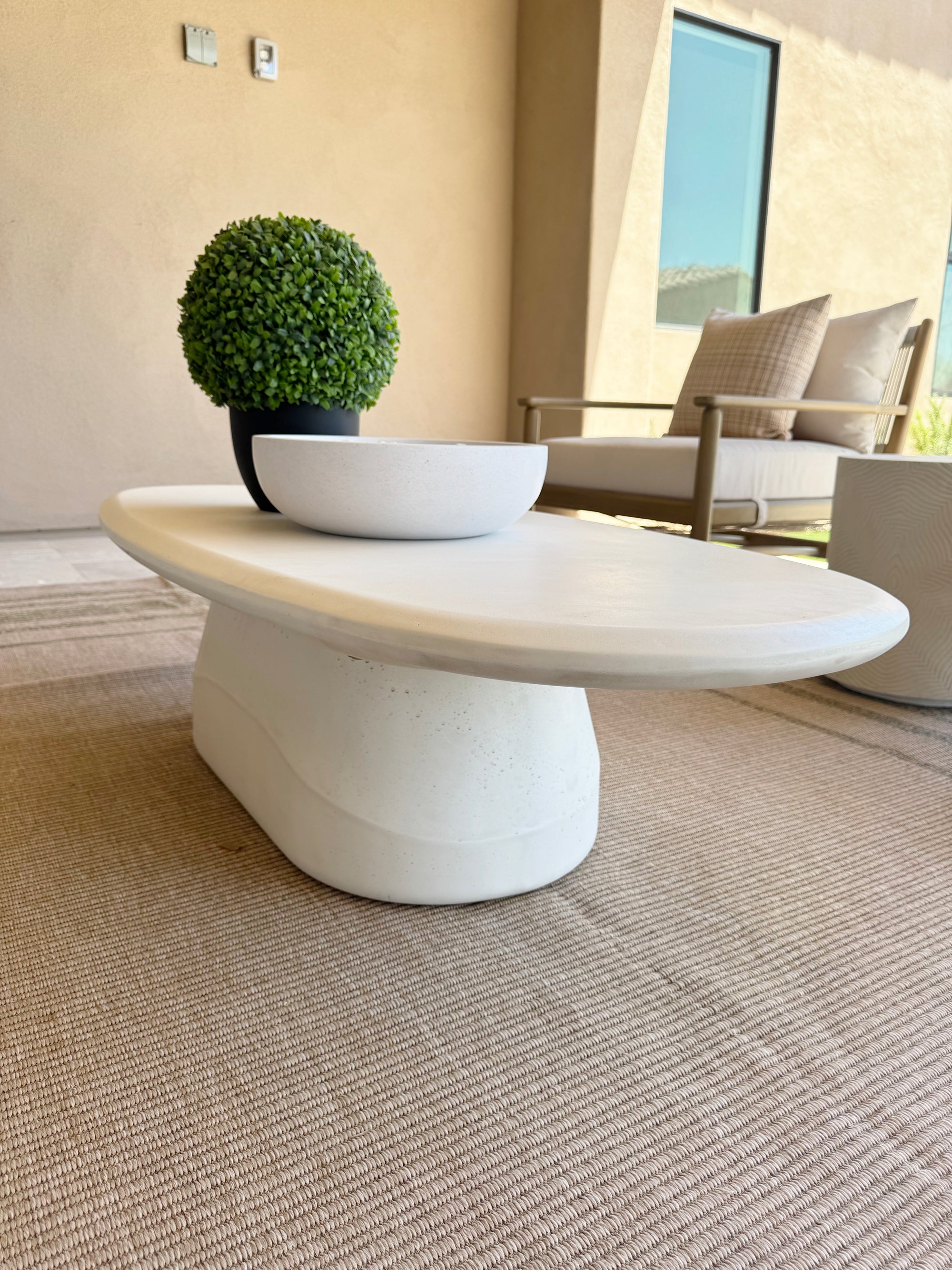 55"L CONCRETE OUTDOOR COFFEE TABLE