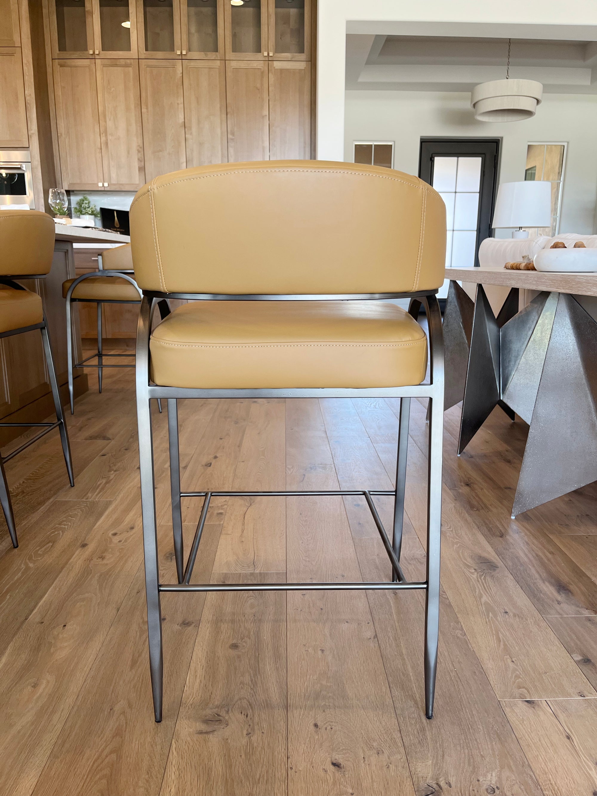CAMEL LEATHER COUNTER STOOL 3