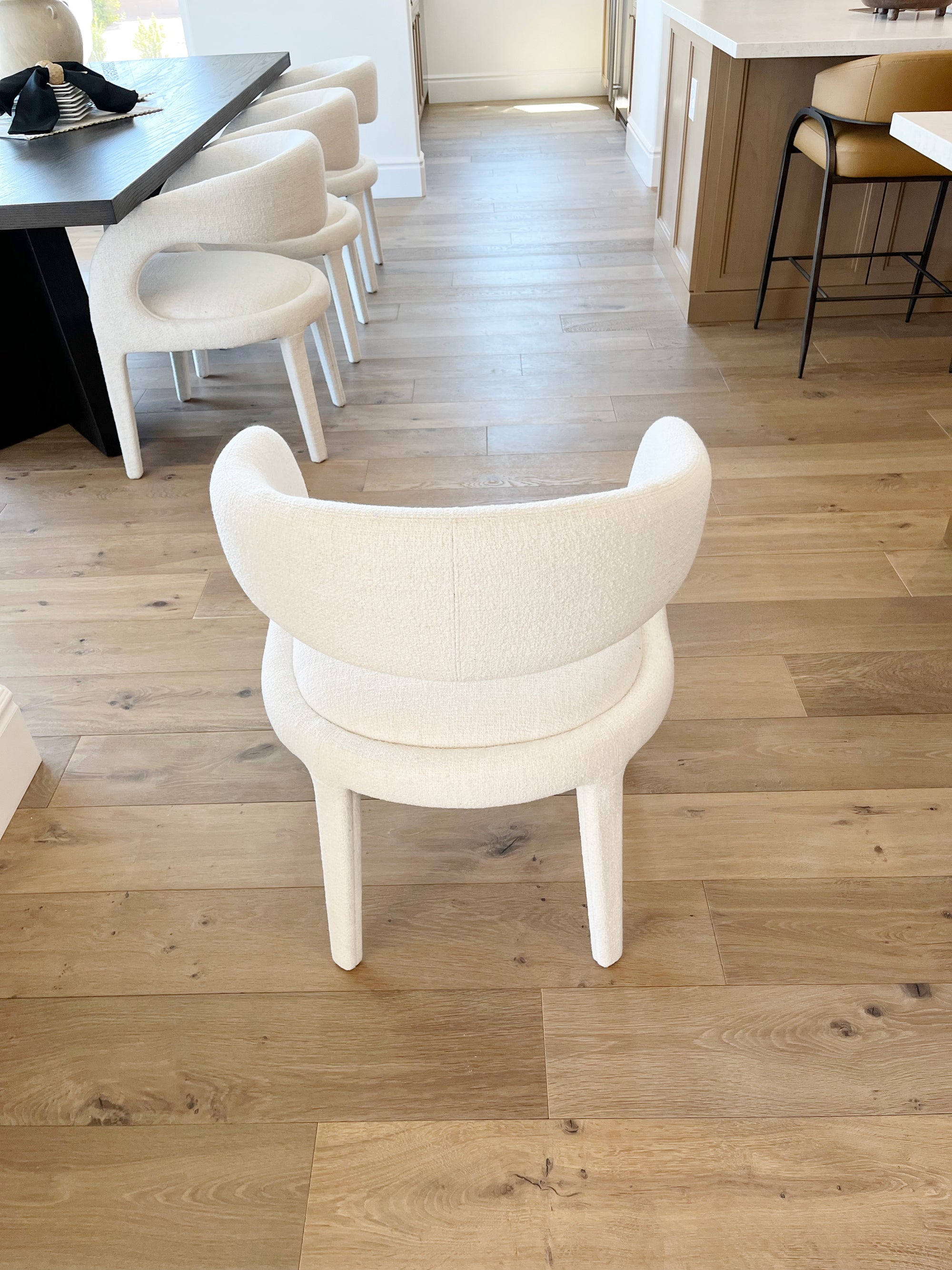 CURVE BACK WHITE DINING CHAIR 5