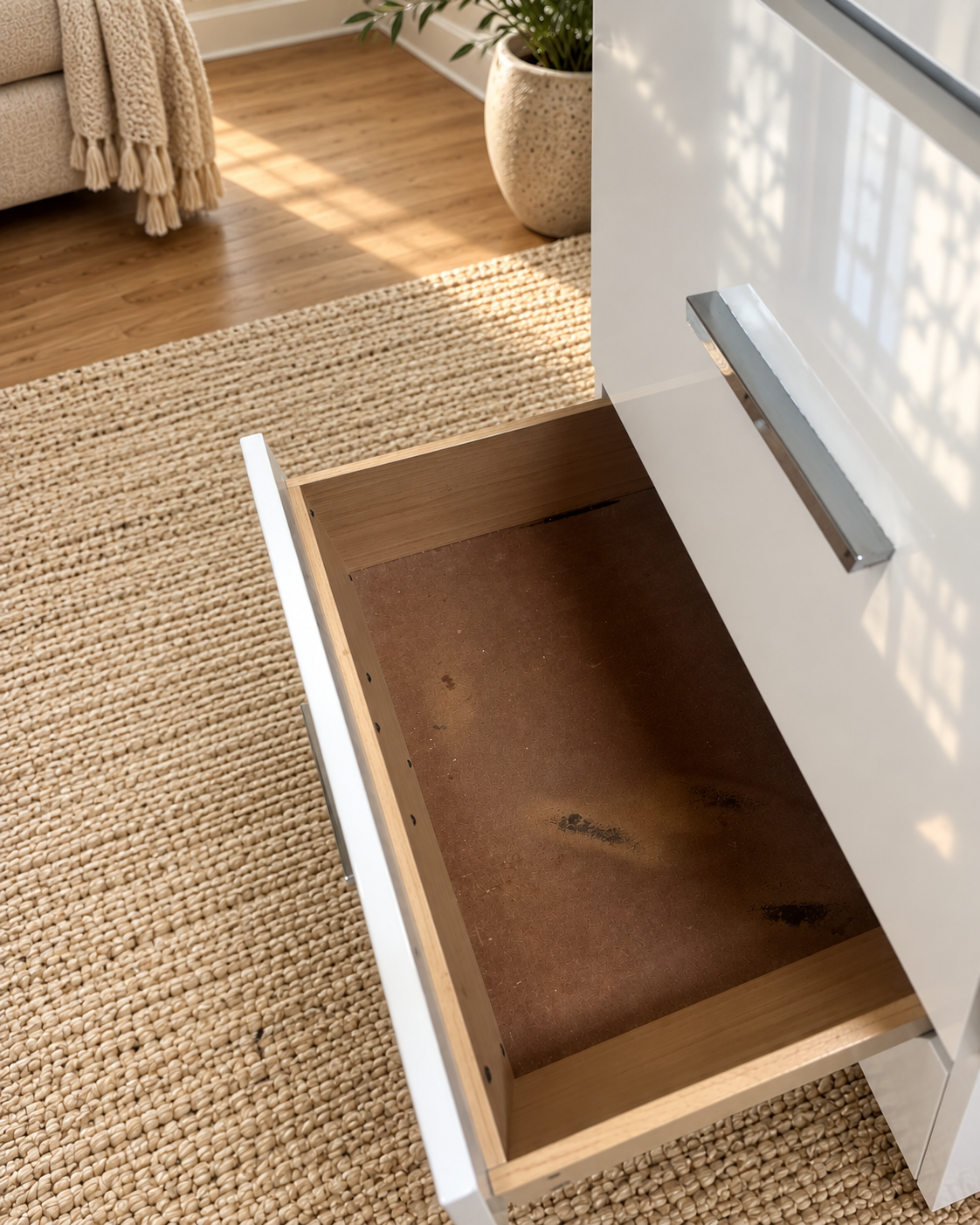 High Gloss White Nightstand B
