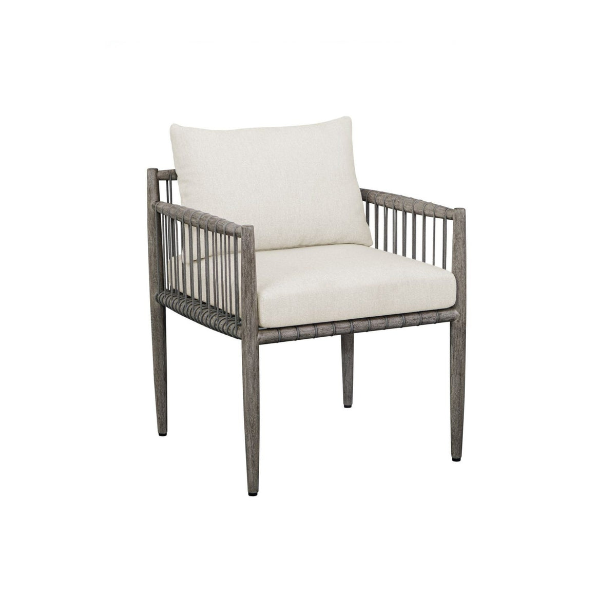 GREY ROPE OUTDOOR DINING CHAIR SET OF 6