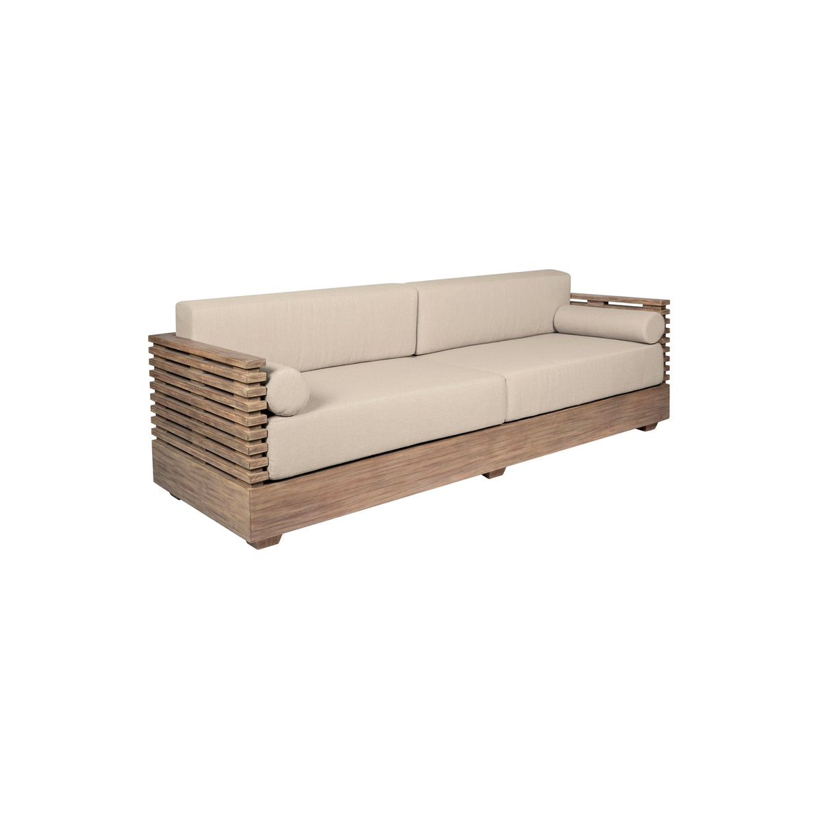 83"L EUCALYPTUS WOOD PATIO SOFA