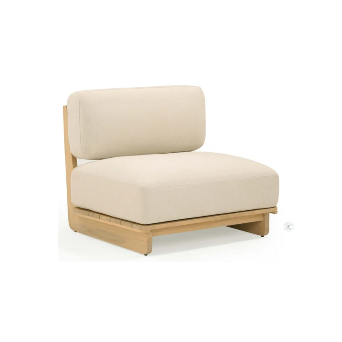 36"L CREAM OUTDOOR LOUNGE CHAIR A