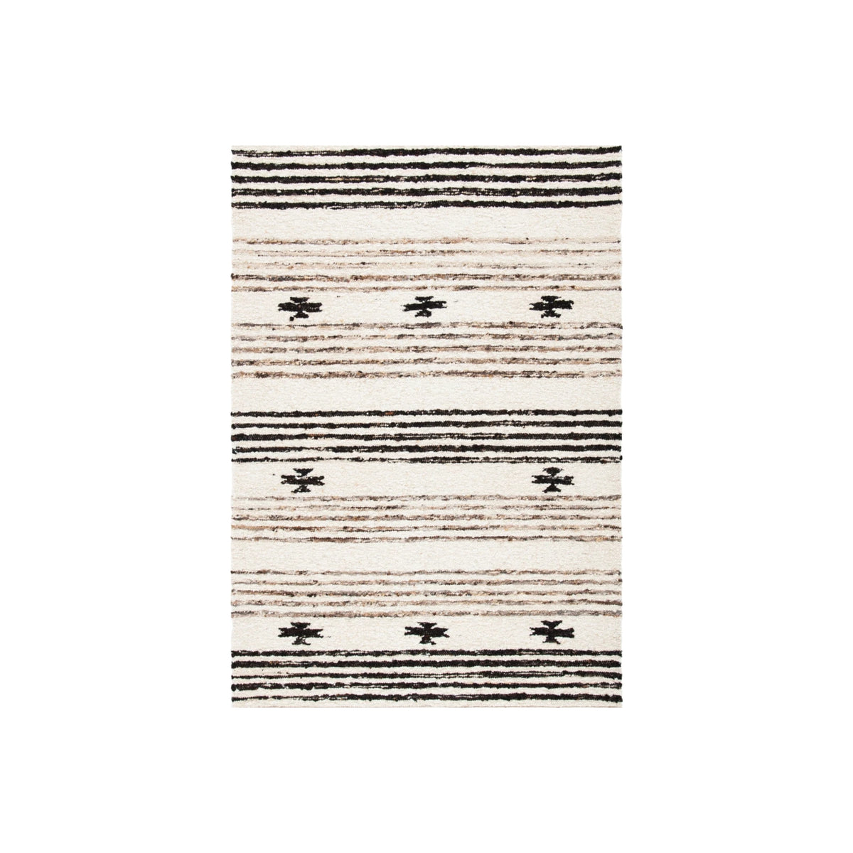 BLACK IVORY STRIPED RUG 11'X15'