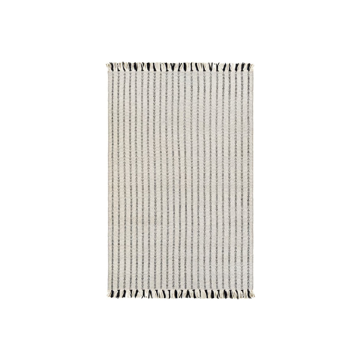 LIGHT GREY &amp; CREAM STRIPE 8X10