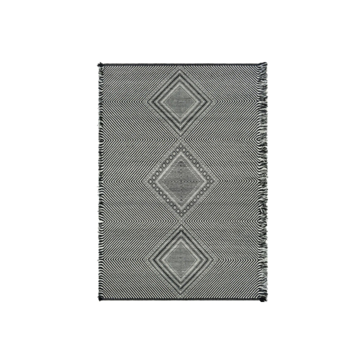 GREY DIAMOND PATTERN RUG 9X12