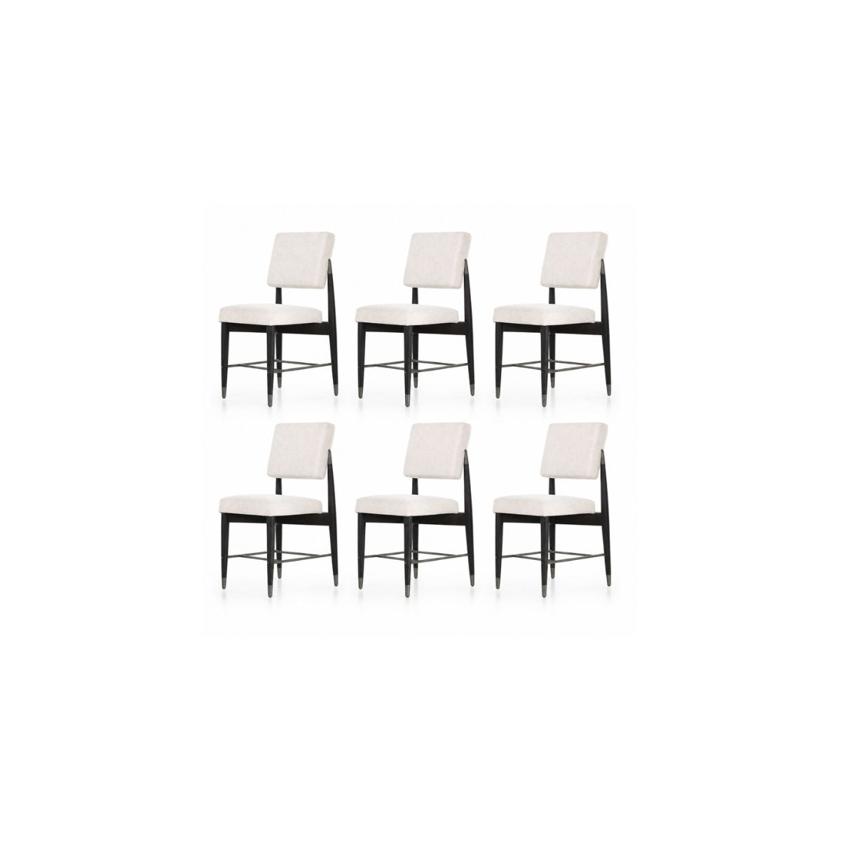 6-PIECE BLACK &amp; WHITE UPHOLSTERED SIDE CHAIR