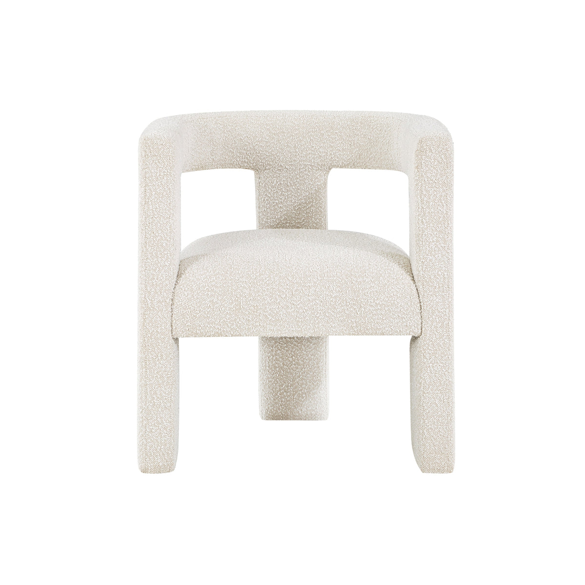 WHITE BOUCLE SIDE CHAIR SET OF 5
