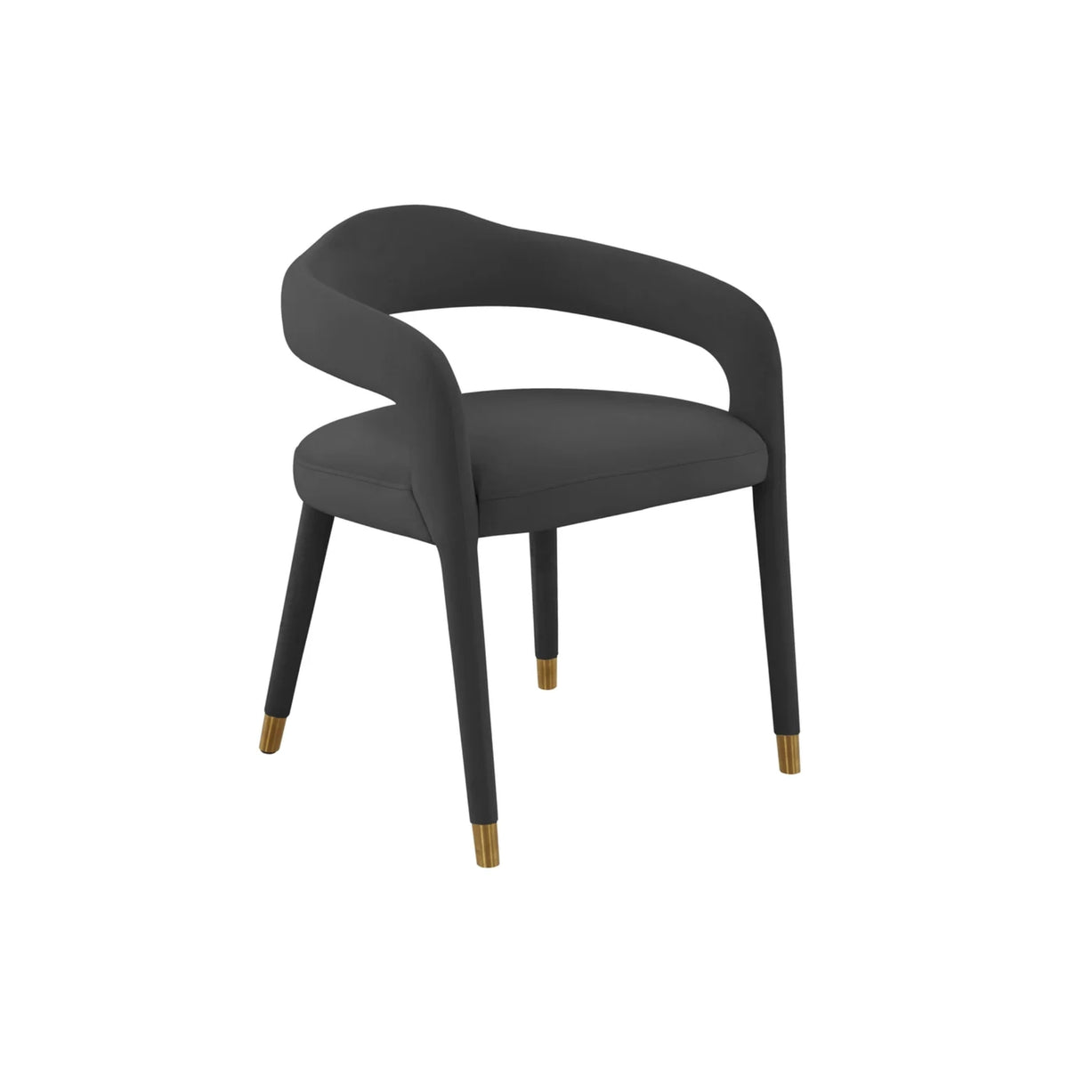BLACK VELVET DINING CHAIR SET OF 6