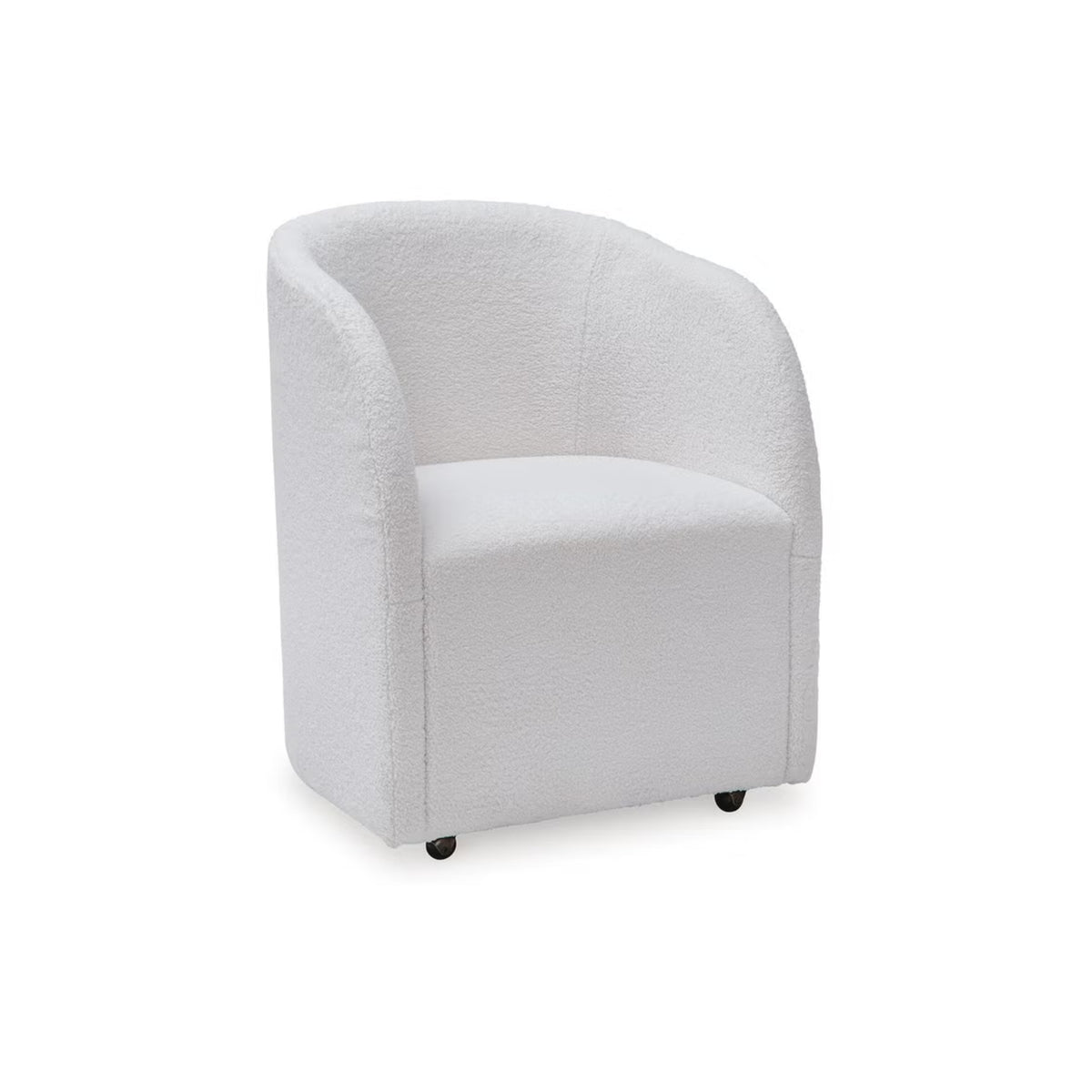 WHITE BOUCLE DINING CHAIR
