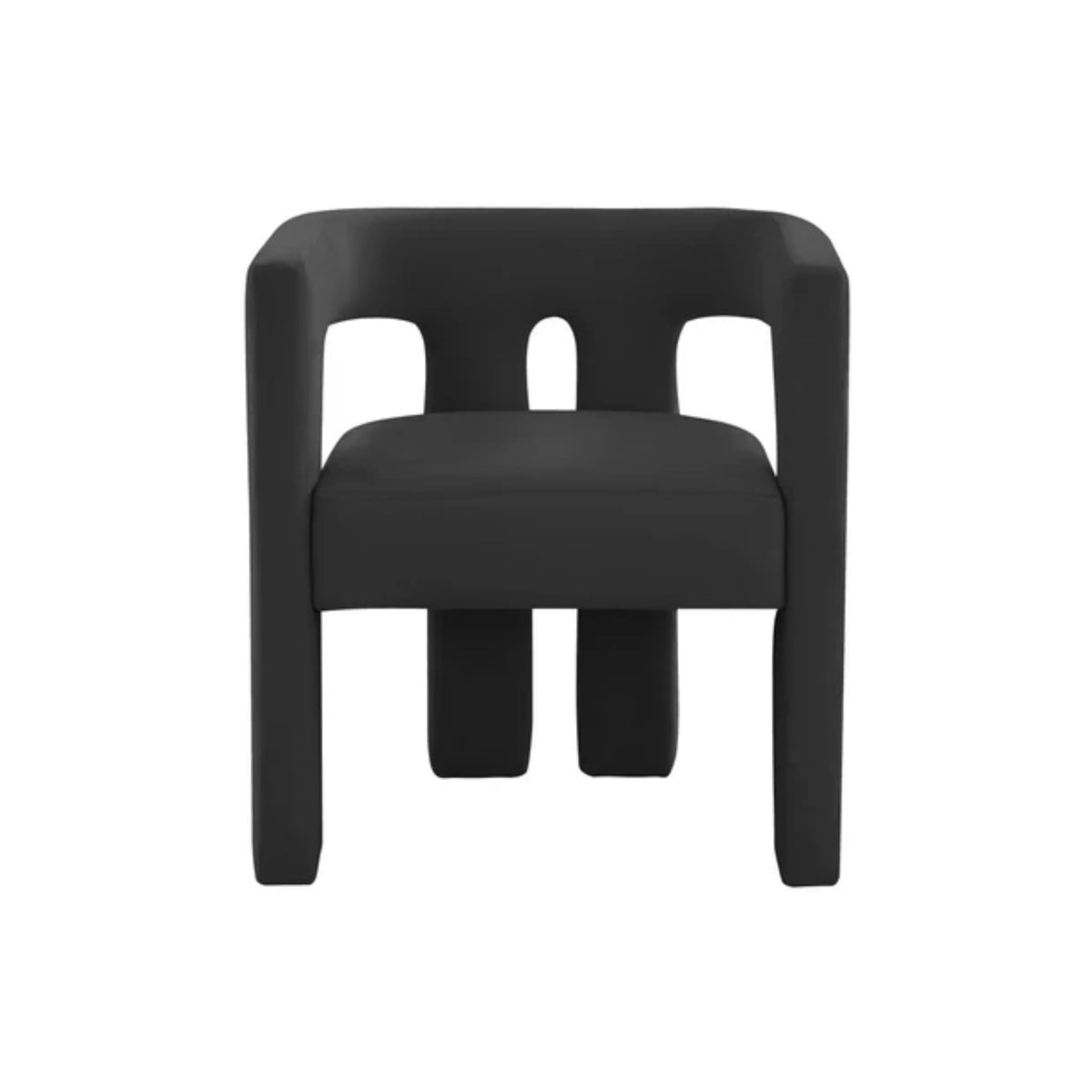 BLACK VELVET DINING CHAIR SET OF 6